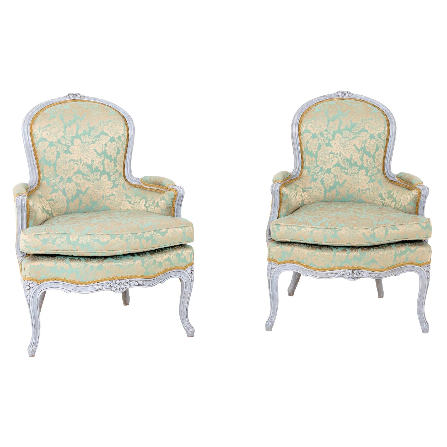 Bergere Chairs, Louis XV Style, 19th Century