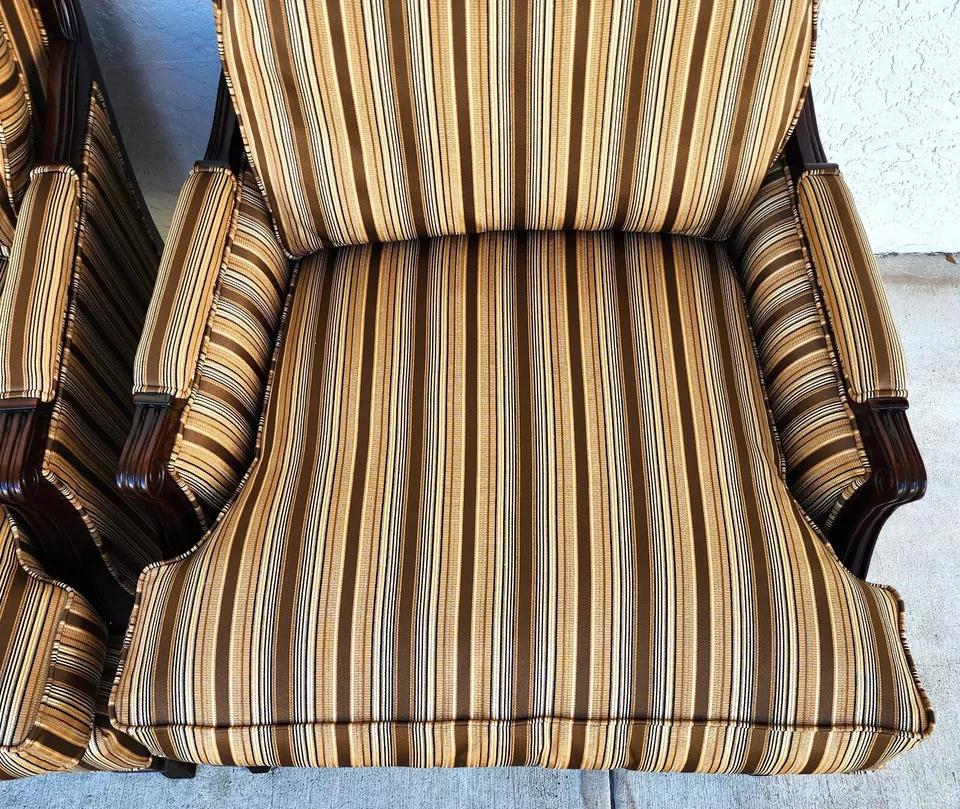 Bergere Club Armchairs by Fairfield Pair For Sale 5