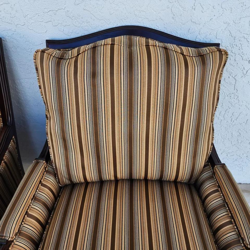 Bergere Club Armchairs by Fairfield Pair For Sale 6