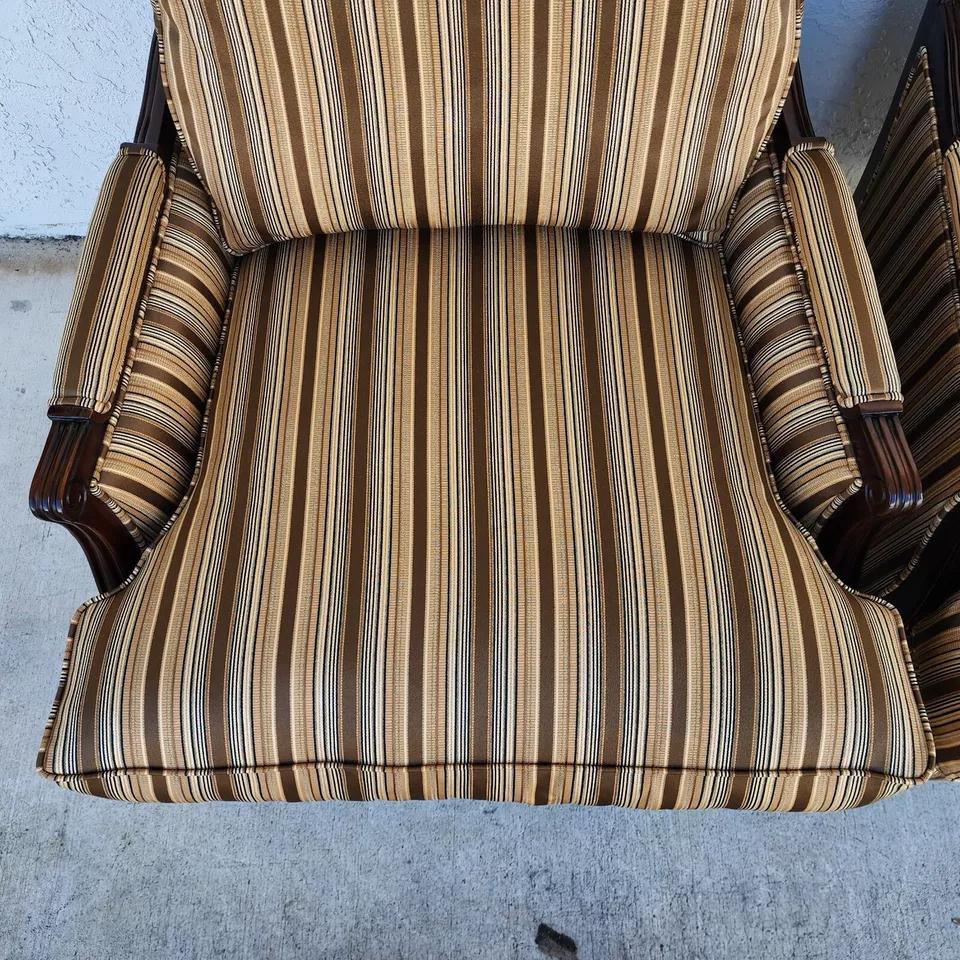Bergere Club Armchairs by Fairfield Pair For Sale 8