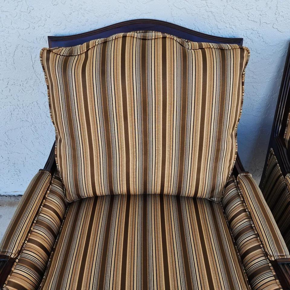 Bergere Club Armchairs by Fairfield Pair For Sale 9
