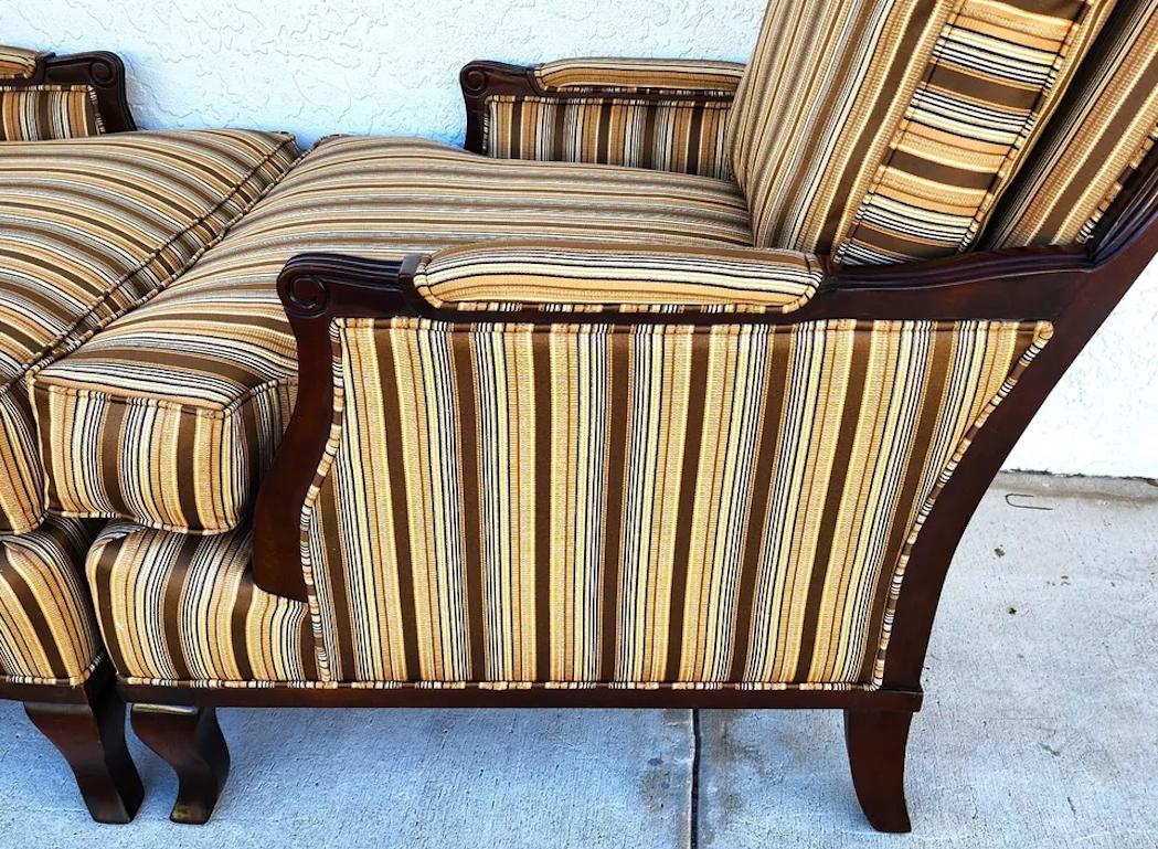 Bergere Club Armchairs by Fairfield Pair For Sale 10
