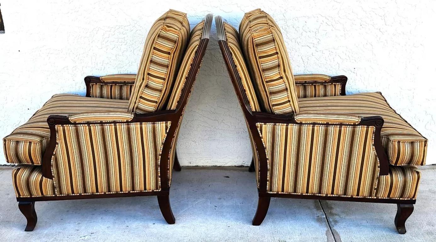 Bergere Club Armchairs by Fairfield Pair In Good Condition For Sale In Lake Worth, FL