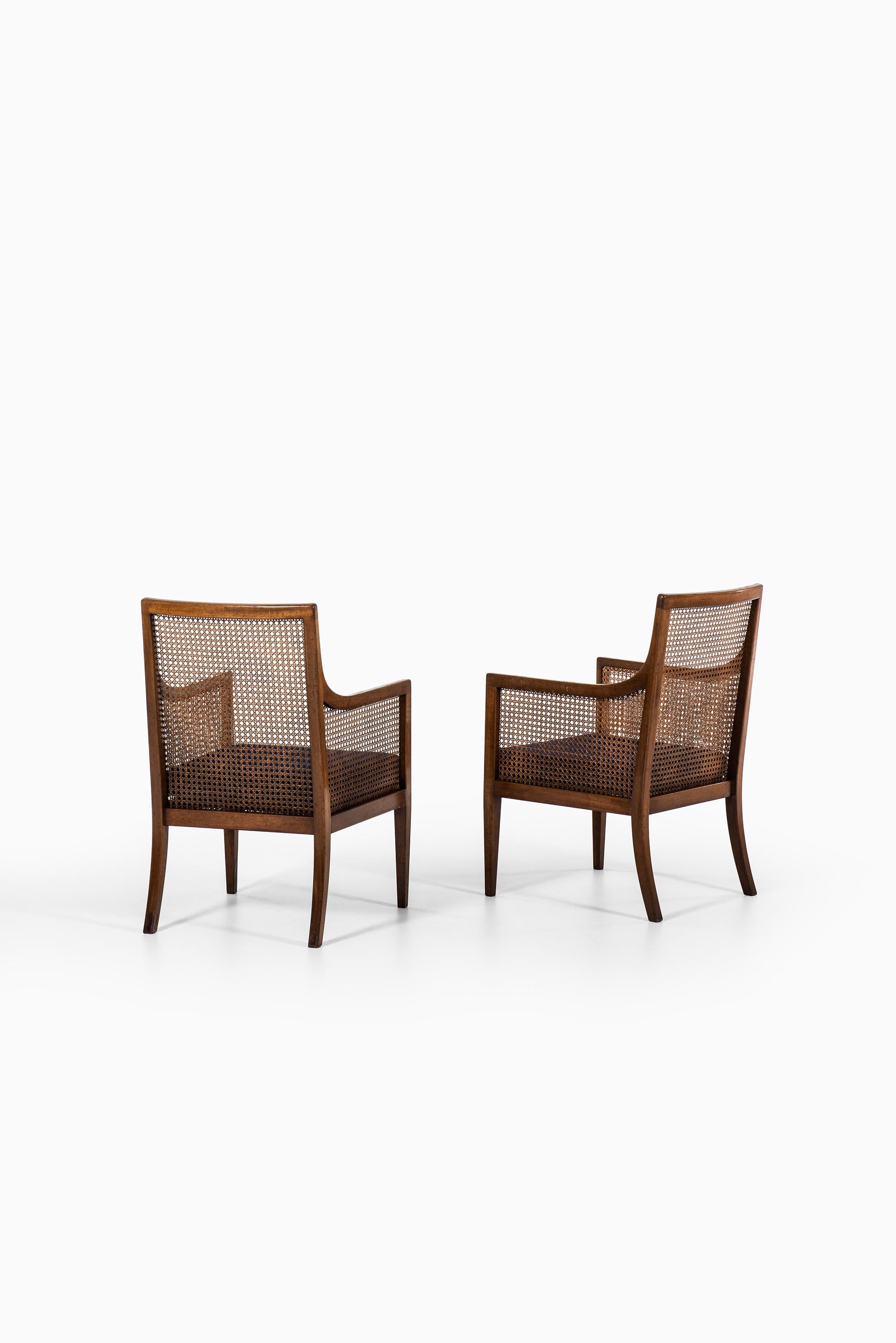 Mid-20th Century Bergère Easy Chairs by Lysberg Hansen & Therp in Denmark