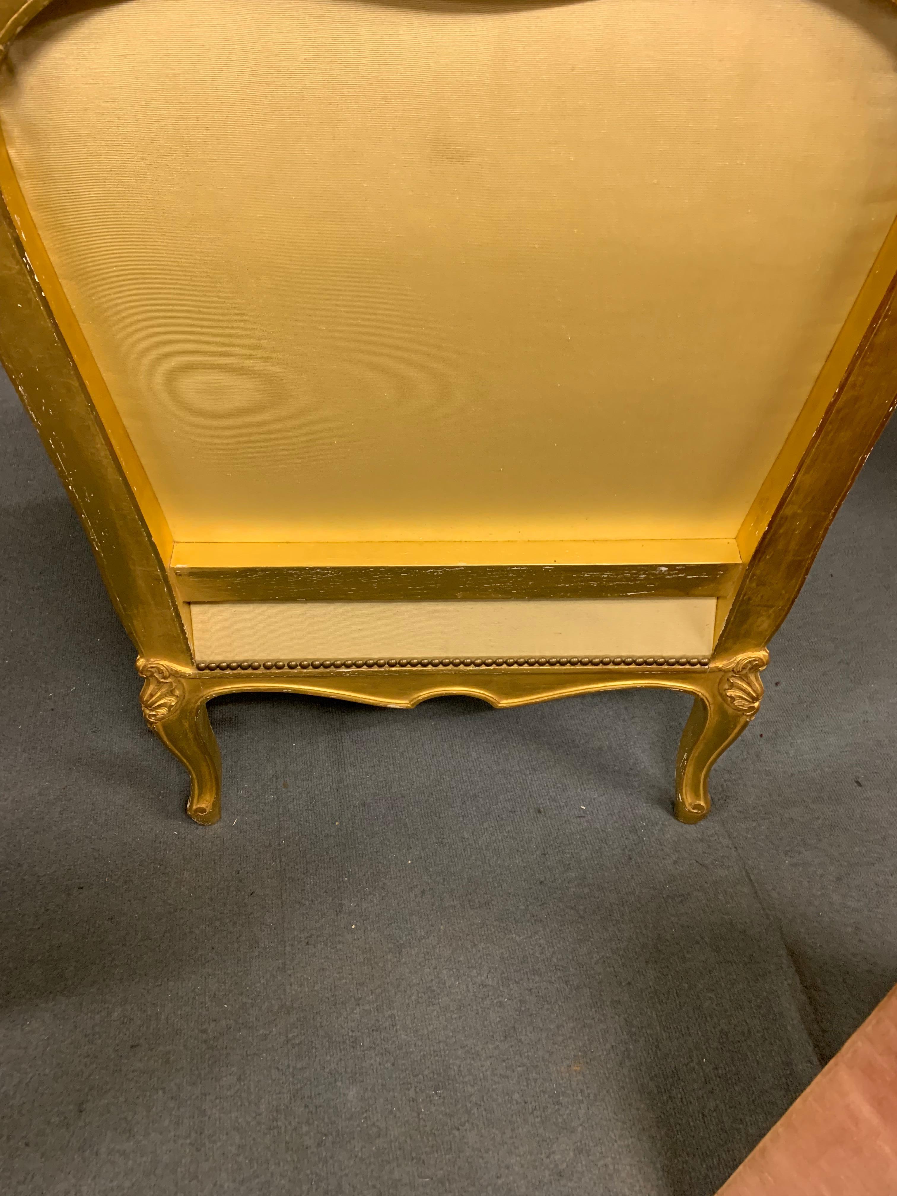 Legno dorato Bergere in stile Giltwood Luigi XIV Arazzo Aubusson in vendita