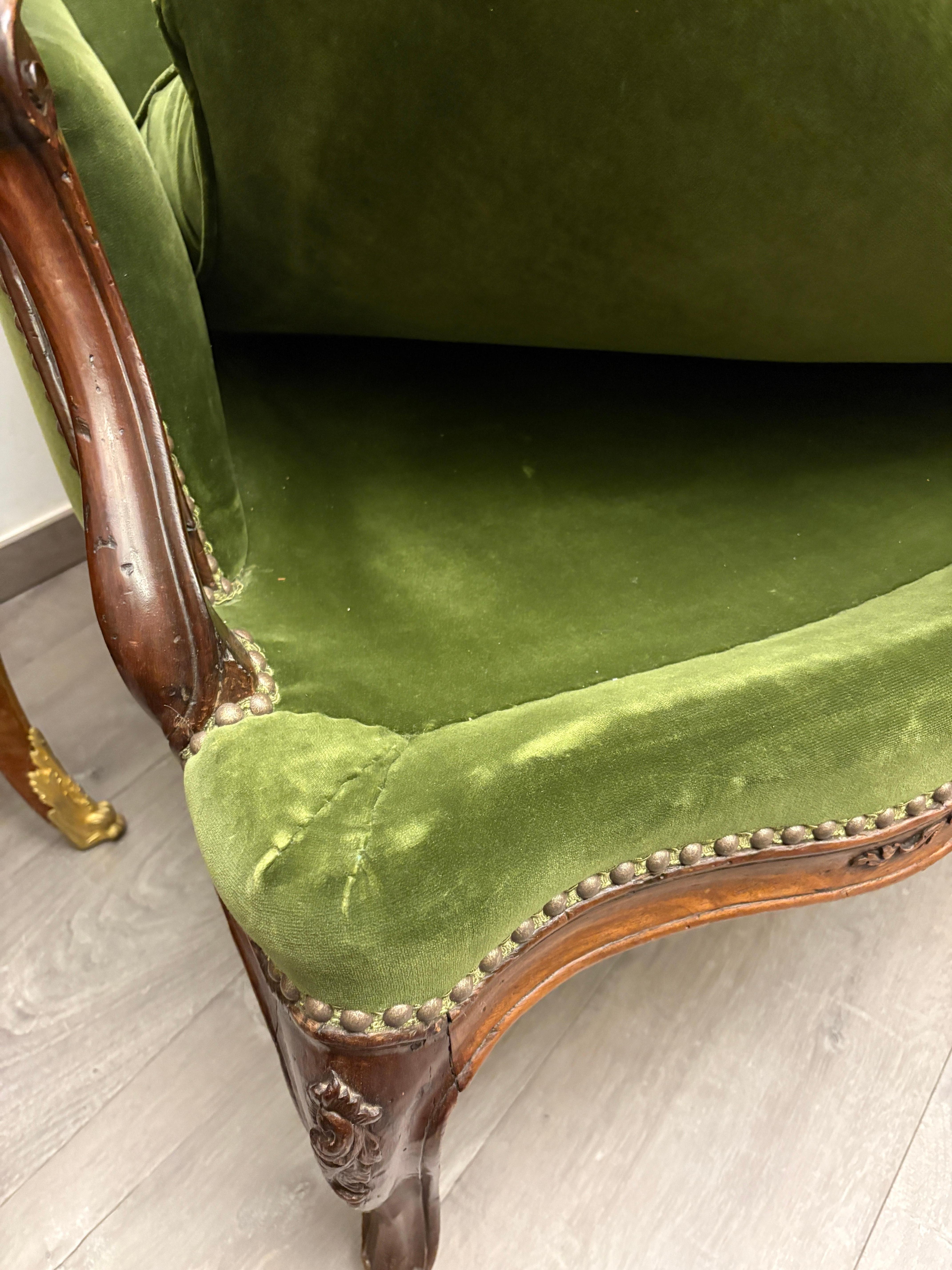 Carved Bergère Louis XV For Sale