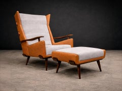 Bergère Lounge Chair and Ottoman in Rosewood by Jorge Zalszupin, Brazil 1950s