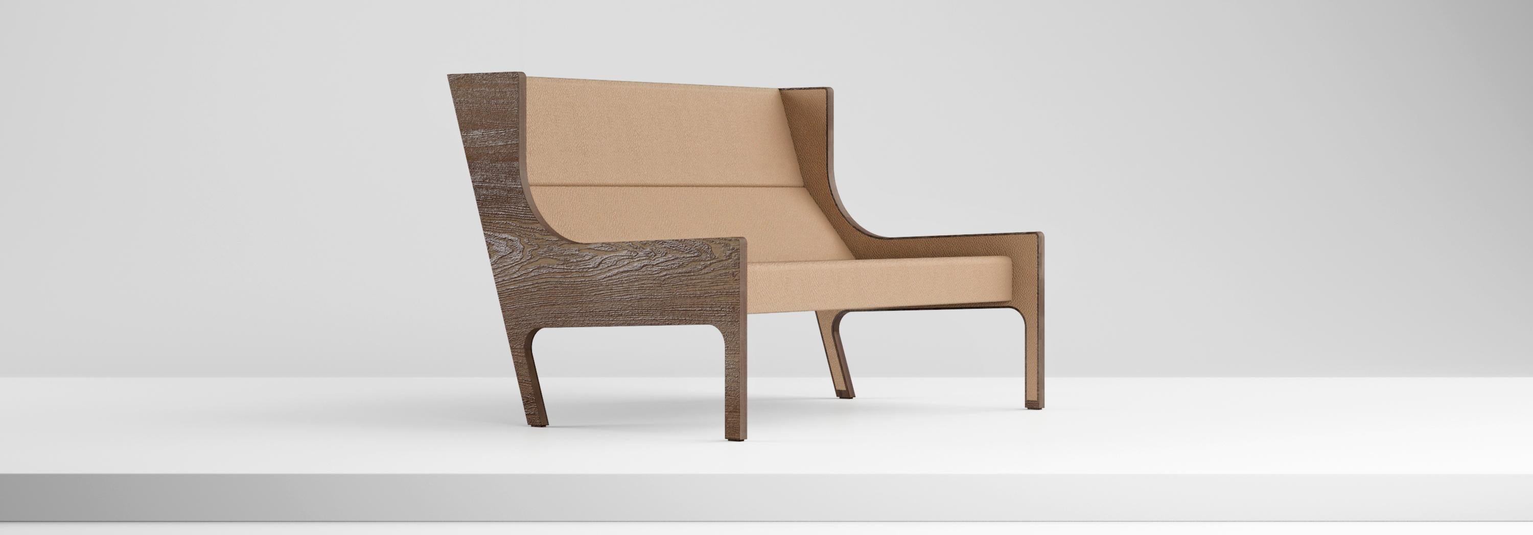 Inspiré par le fauteuil français classique, le Bergère présente un profil italique associé à une coque extérieure rigide et carrée. Icône de la sensibilité unique d'Autoban en matière de design, le cadre du siège du canapé est également rembourré,