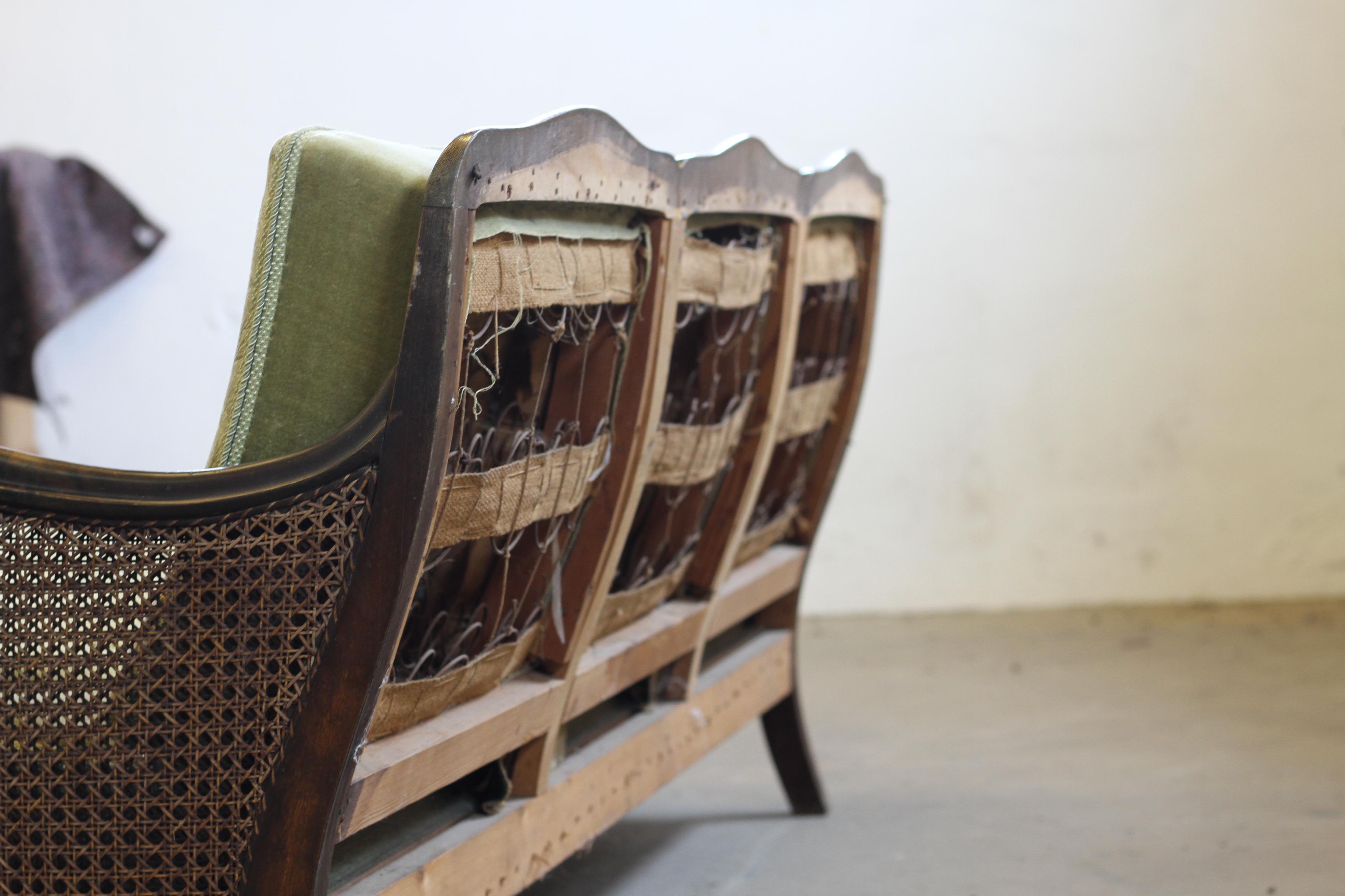 Canapé Bergere des années 1900, d'inspiration française, fabrication danoise en vente 7
