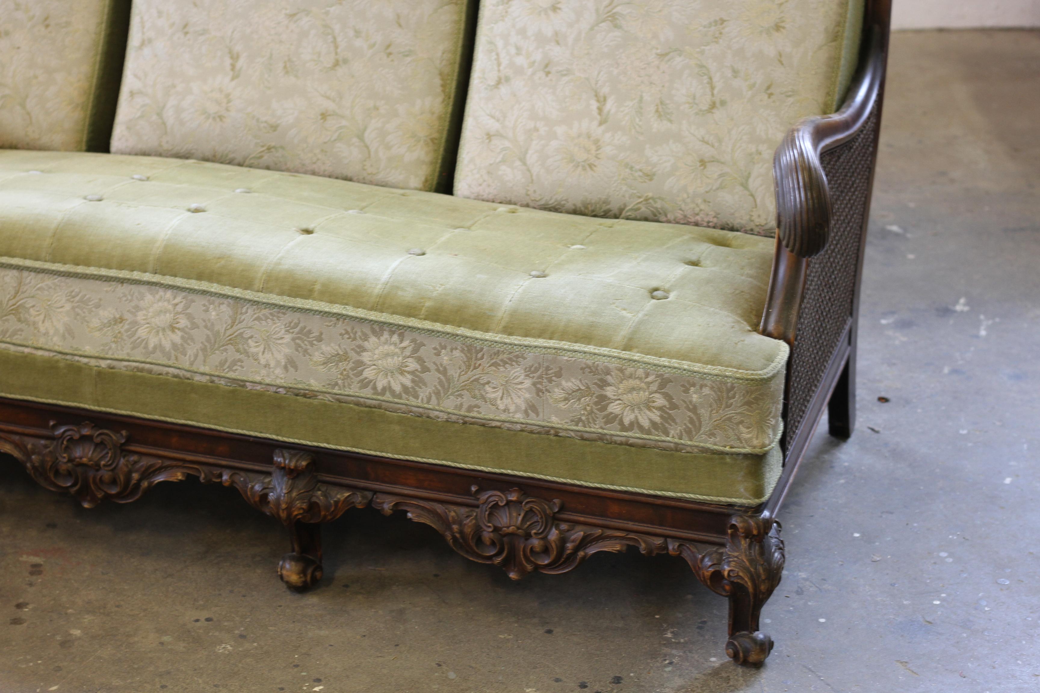 Danois Canapé Bergere des années 1900, d'inspiration française, fabrication danoise en vente