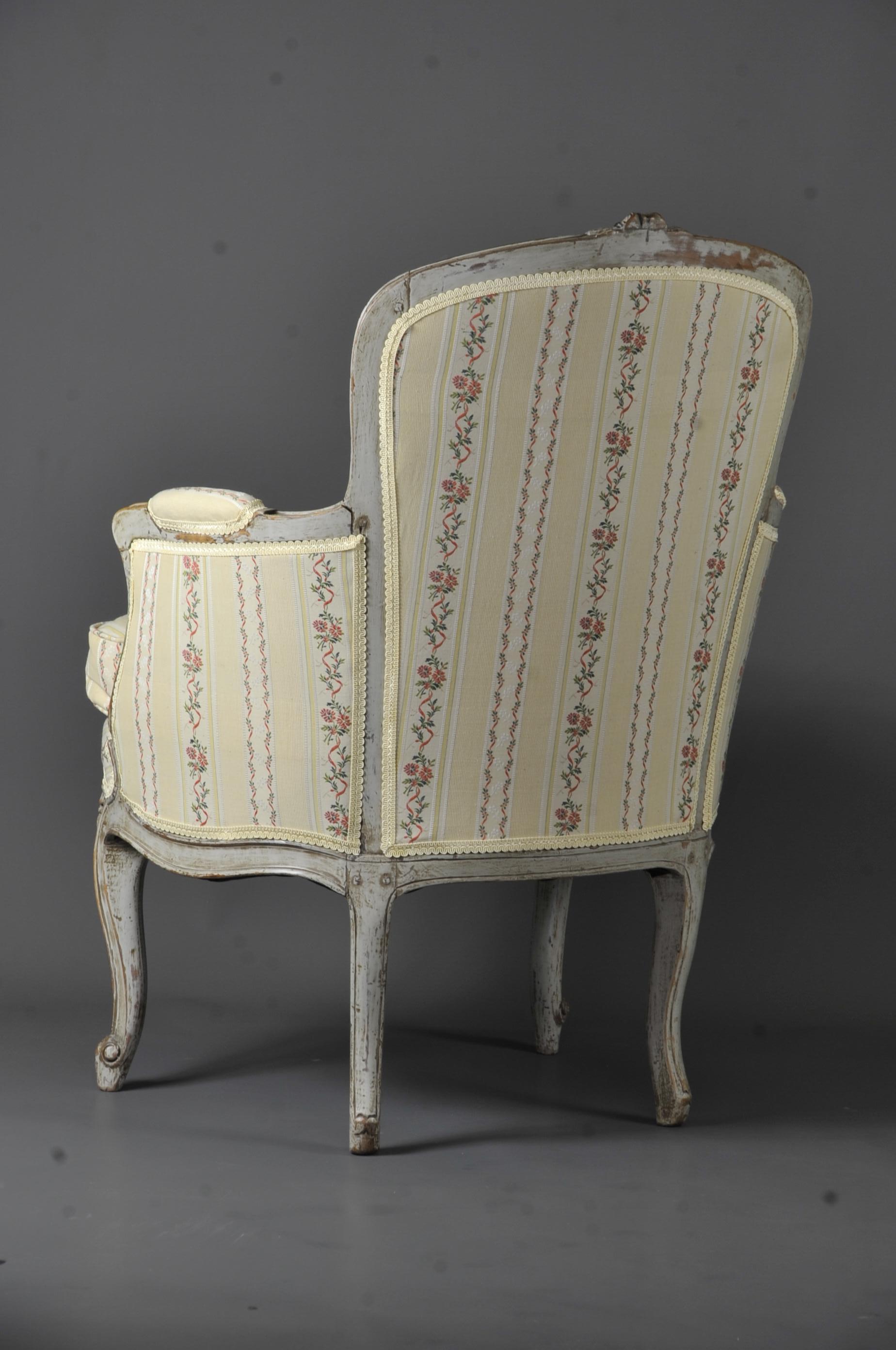 French Bergere Transition In Gray Lacquered Wood For Sale