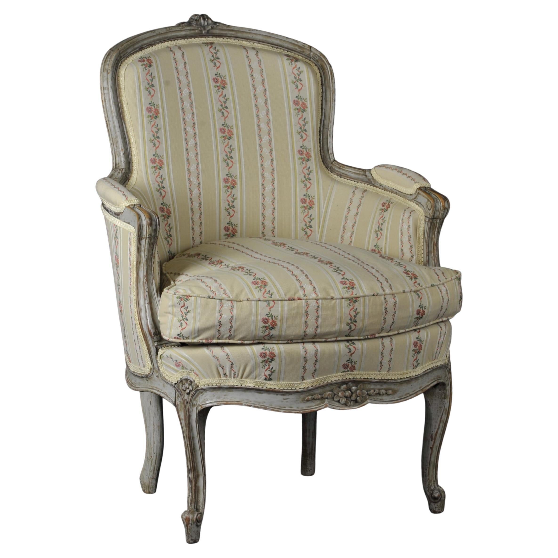 Bergere Transition In Gray Lacquered Wood For Sale