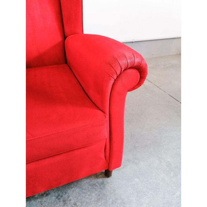 Italian Bergere Velvet Armchair, Attr. Valabrega