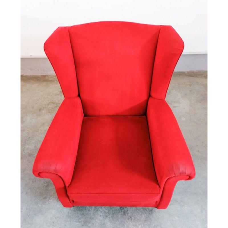 20th Century Bergere Velvet Armchair, Attr. Valabrega