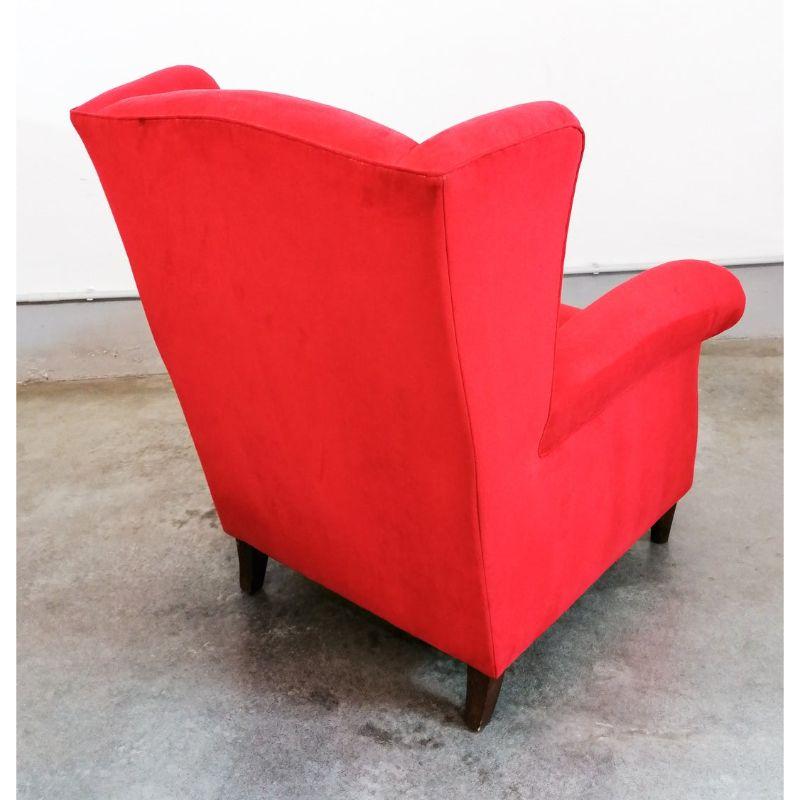 Fabric Bergere Velvet Armchair, Attr. Valabrega