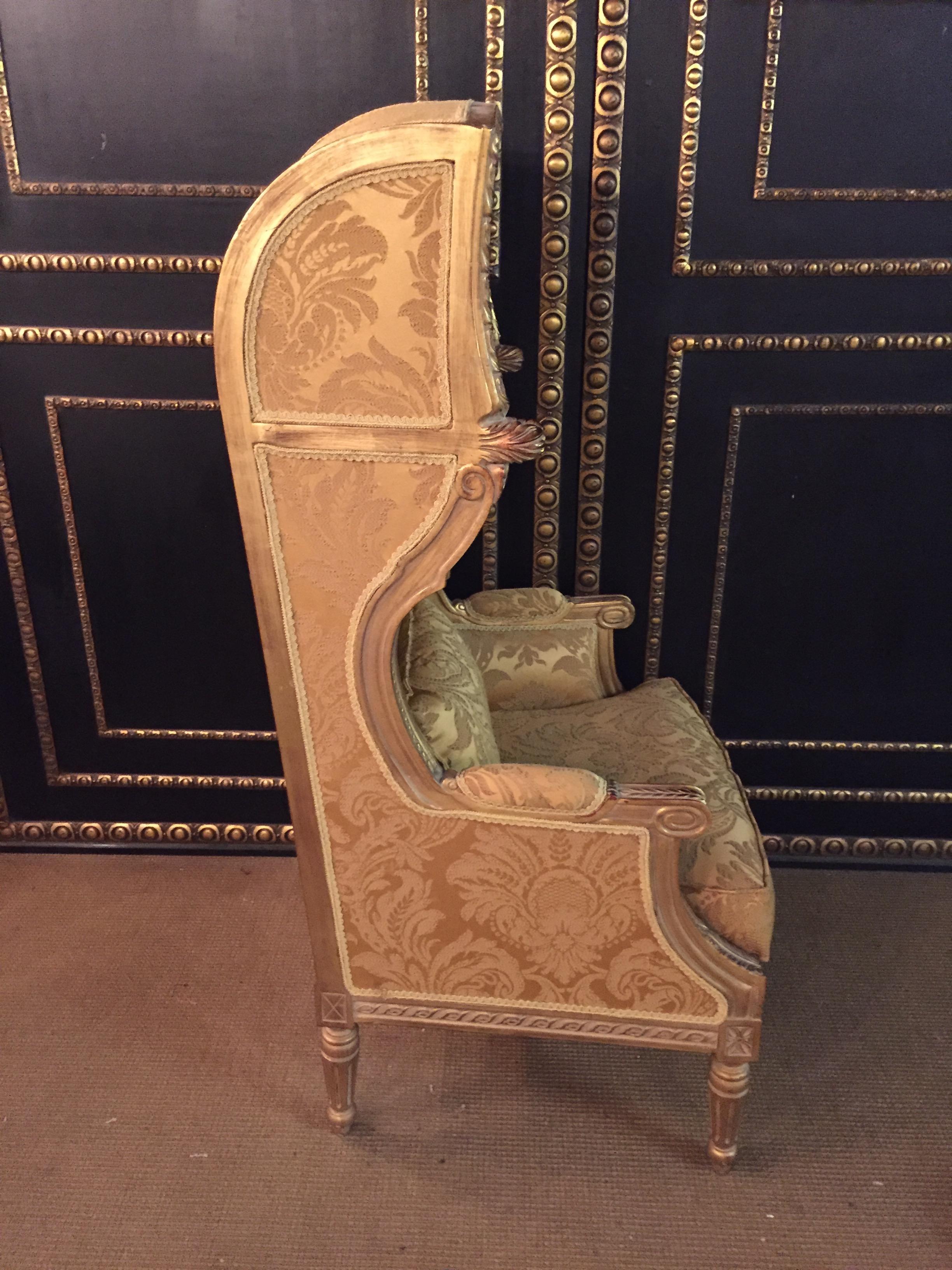 19th Century Bergère with Stool in the Style of Louis XVI