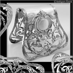 Bergeron French Silver Asparagus Sandwich Grip Rococo Pattern