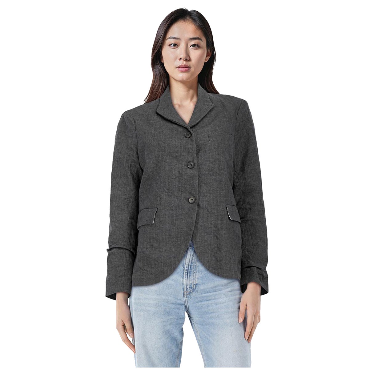 Bergfabel Grey Single Breasted Button Blazer Size M en vente