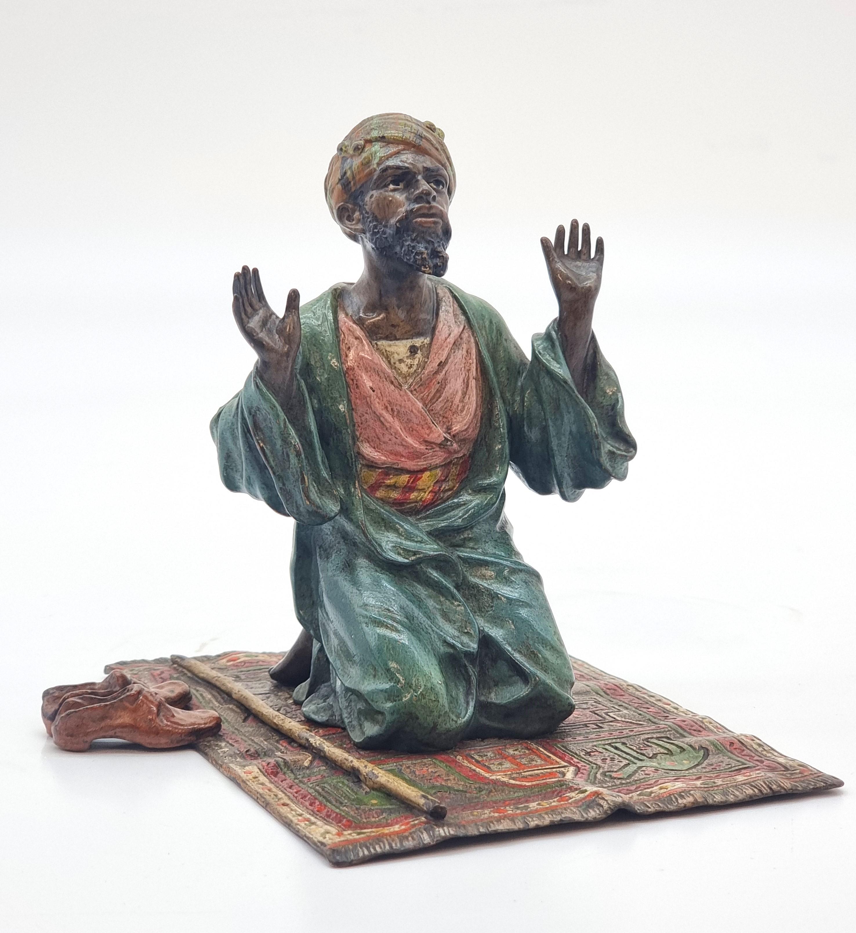 Bergman, Franz. A cold painted bronze sculpture of an Arab, Austrian circa 1900 3
