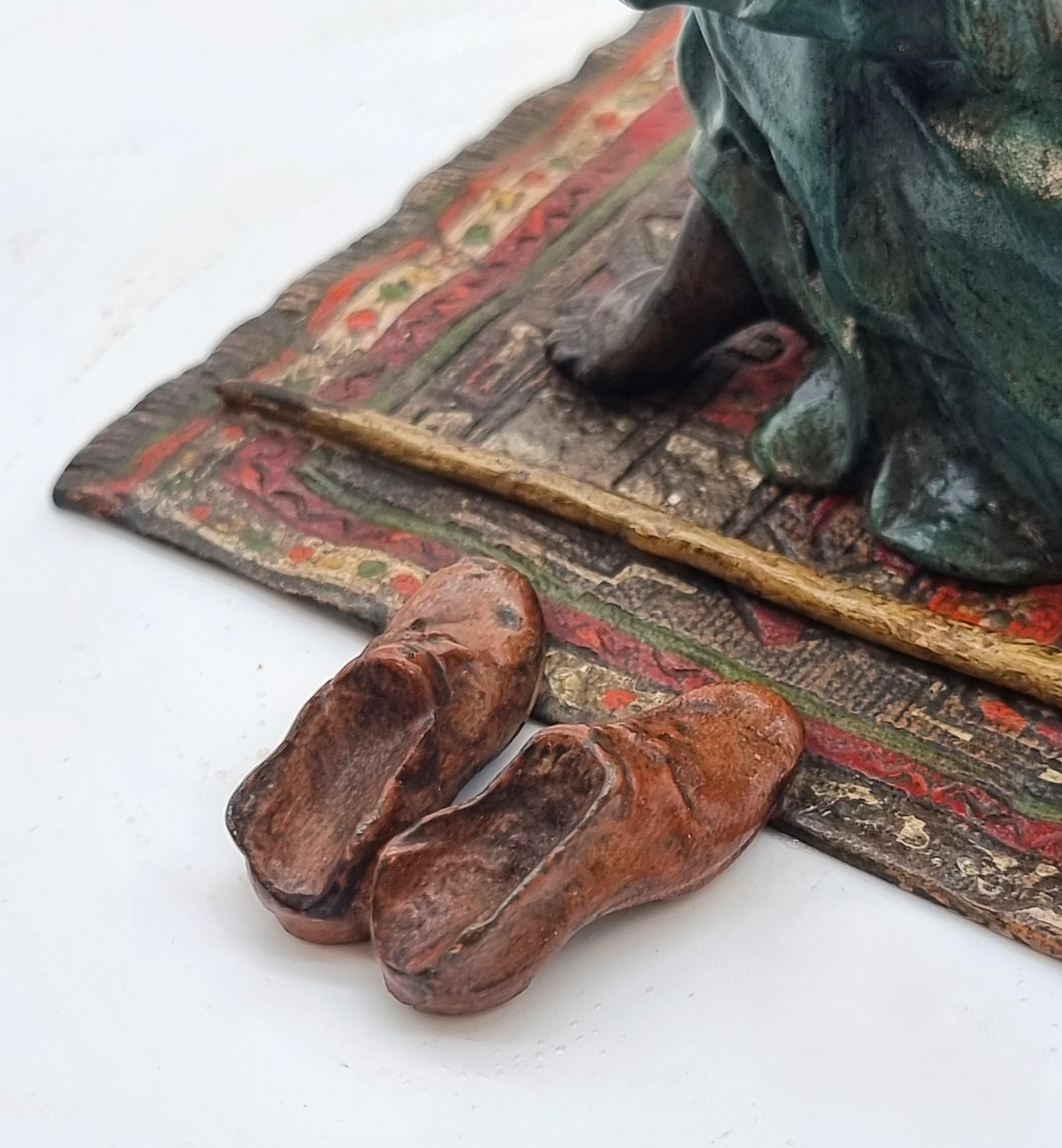 Bergman, Franz. A cold painted bronze sculpture of an Arab, Austrian circa 1900 6