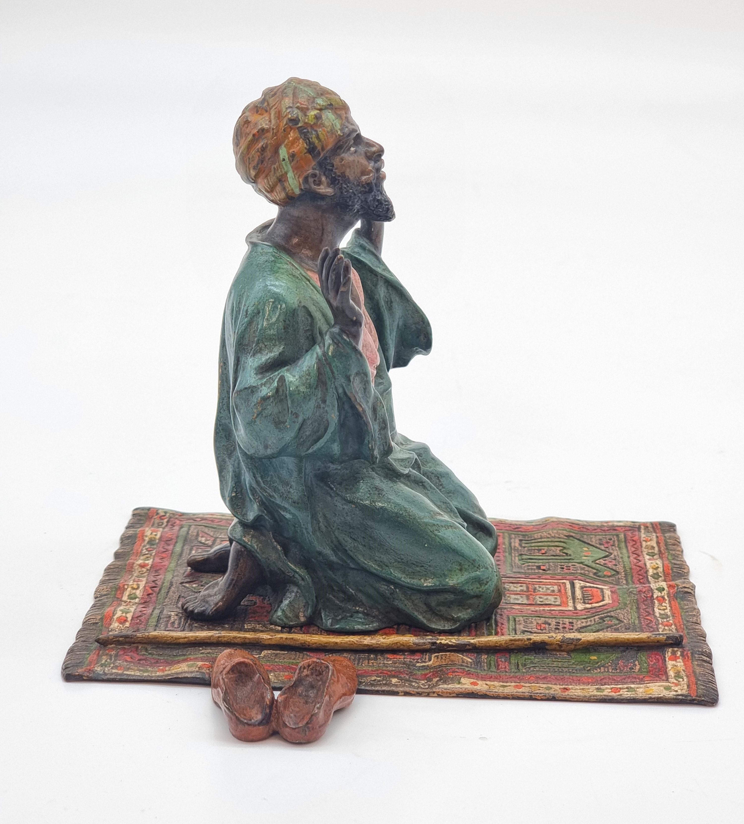 Grand Tour Bergman, Franz. A cold painted bronze sculpture of an Arab, Austrian circa 1900