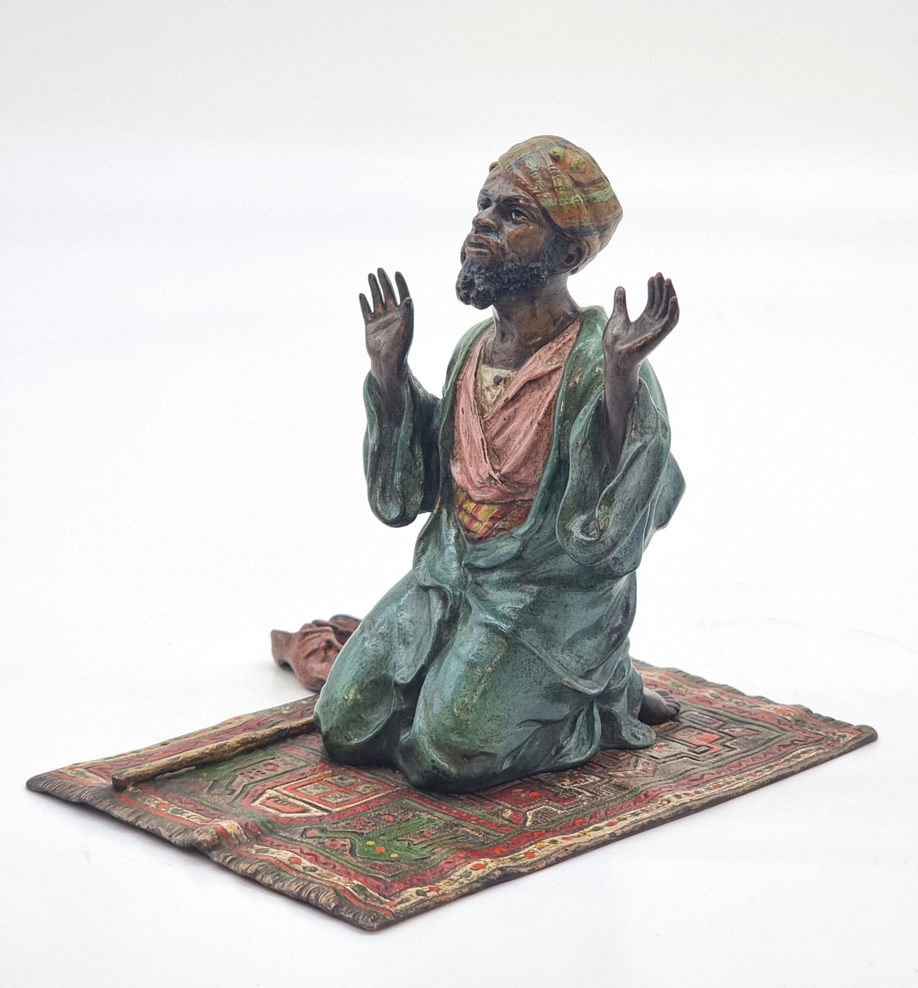Bergman, Franz. A cold painted bronze sculpture of an Arab, Austrian circa 1900 1