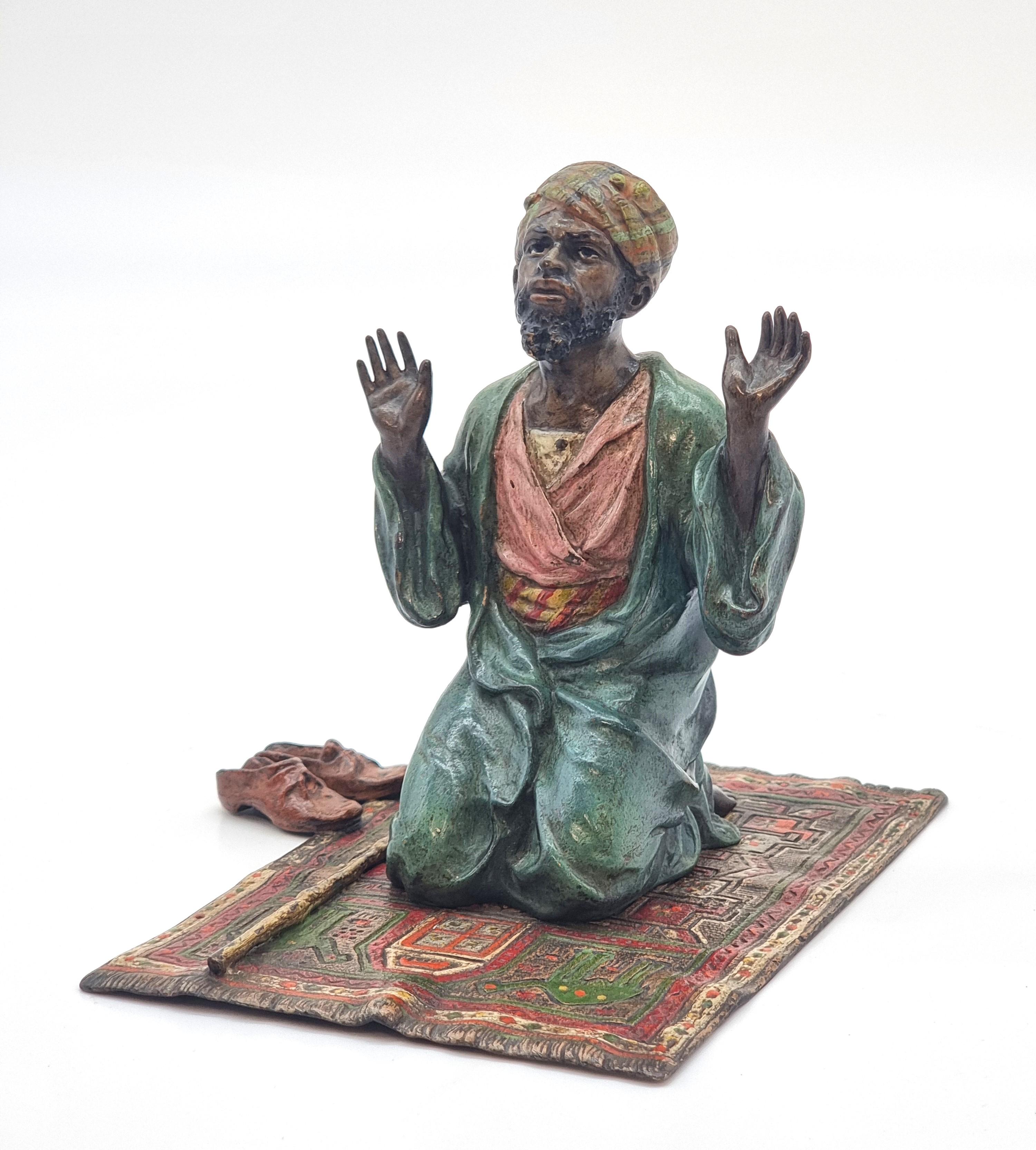 Bergman, Franz. A cold painted bronze sculpture of an Arab, Austrian circa 1900 2