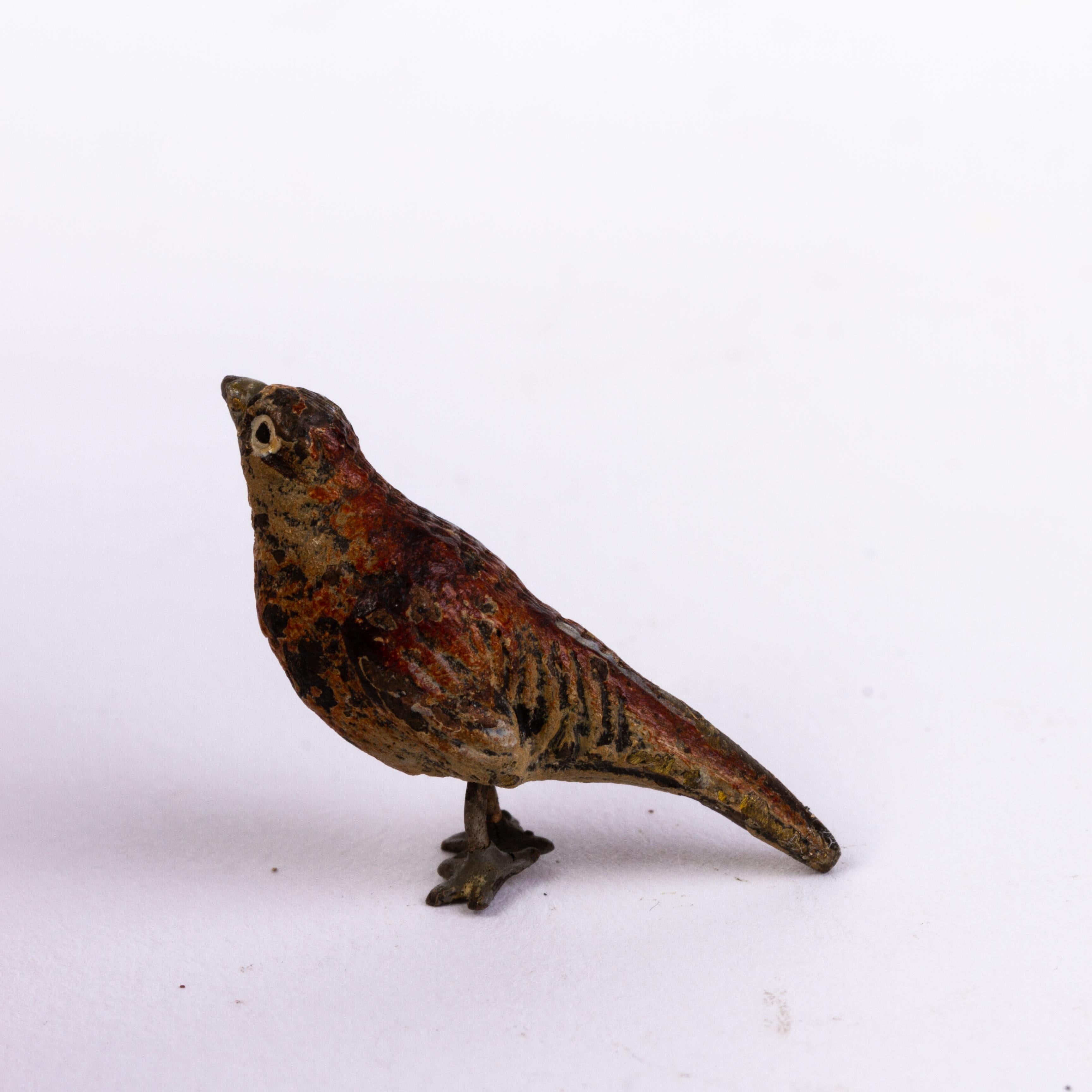 Bergman Style Austrian Cold Painted Bronze Sculpture Bird In Good Condition For Sale In Nottingham, GB