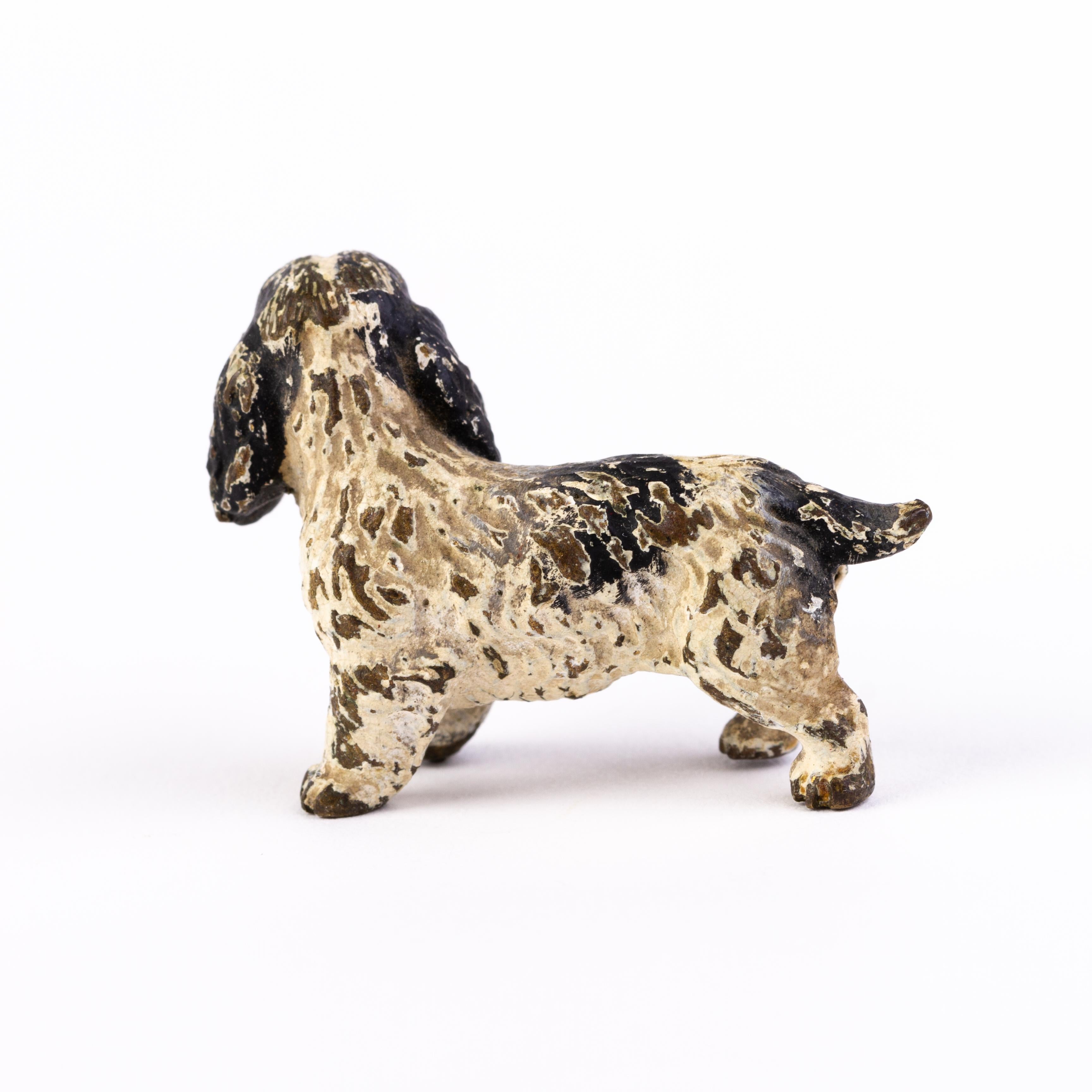 Cold-Painted Bergman Style Austrian Cold Painted Bronze Sculpture Dog For Sale