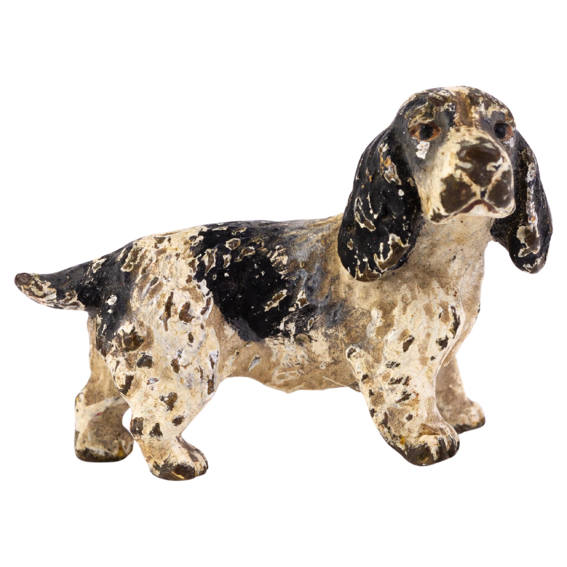 Bergman Style Austrian Cold Painted Bronze Sculpture Dog For Sale