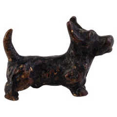 Sculpture autrichienne de chien en bronze peinte à froid de style Bergman