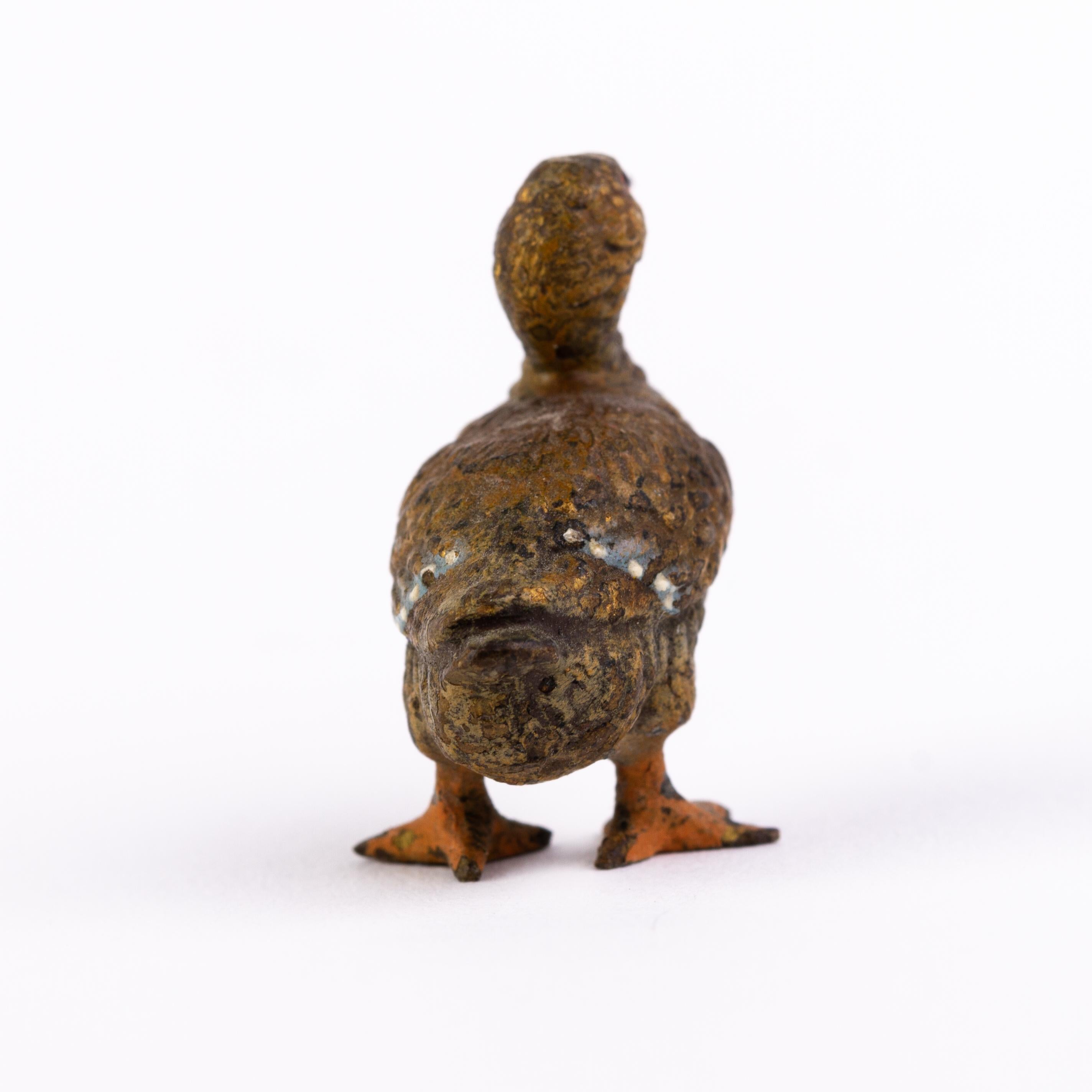 Cold-Painted Bergman Style Austrian Cold Painted Bronze Sculpture Duck