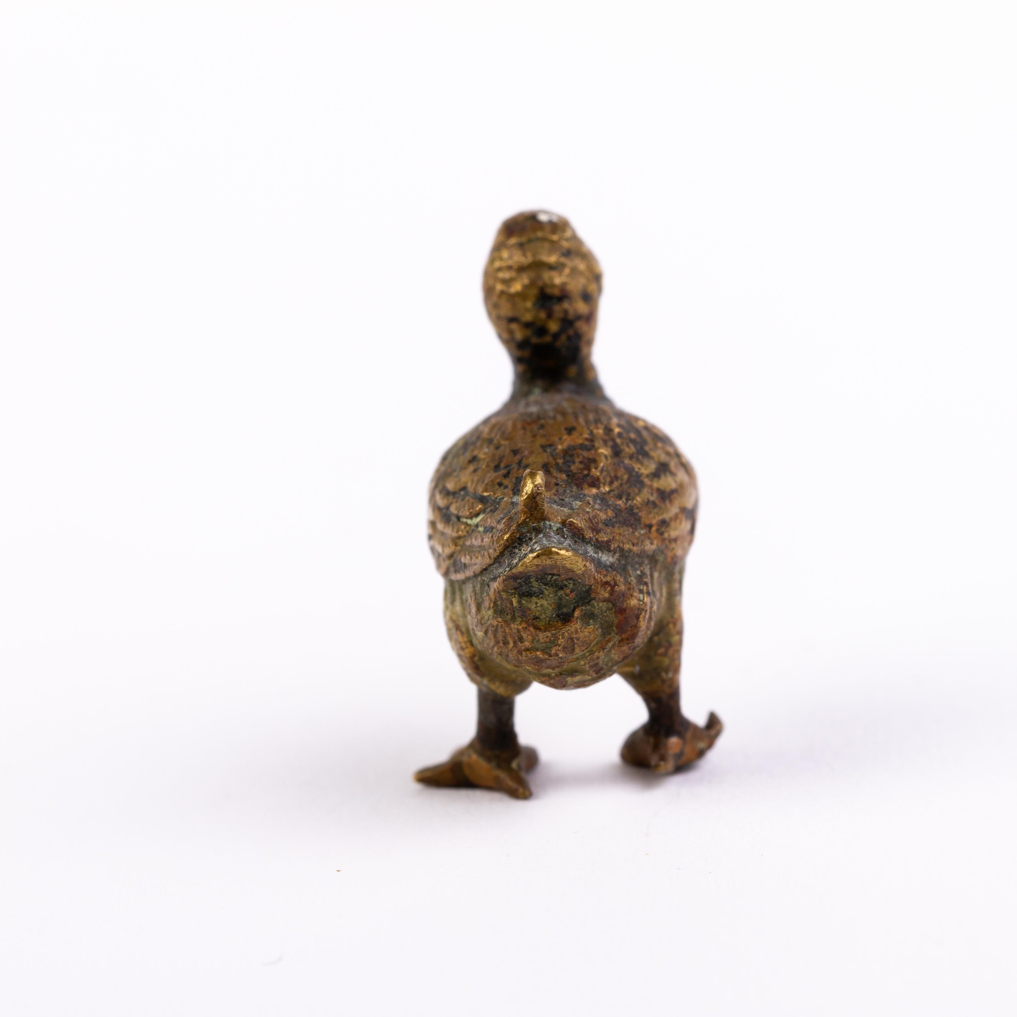 Bergman Style Austrian Cold Painted Bronze Sculpture Duck In Good Condition In Nottingham, GB