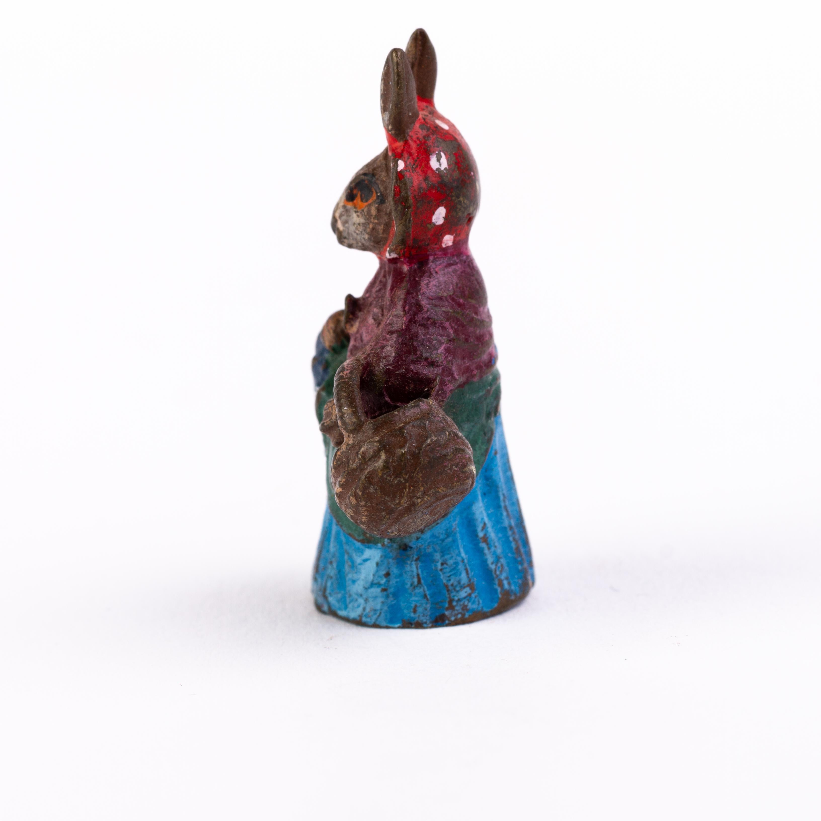 Bergman Style Austrian Cold Painted Bronze Sculpture Rabbit For Sale at