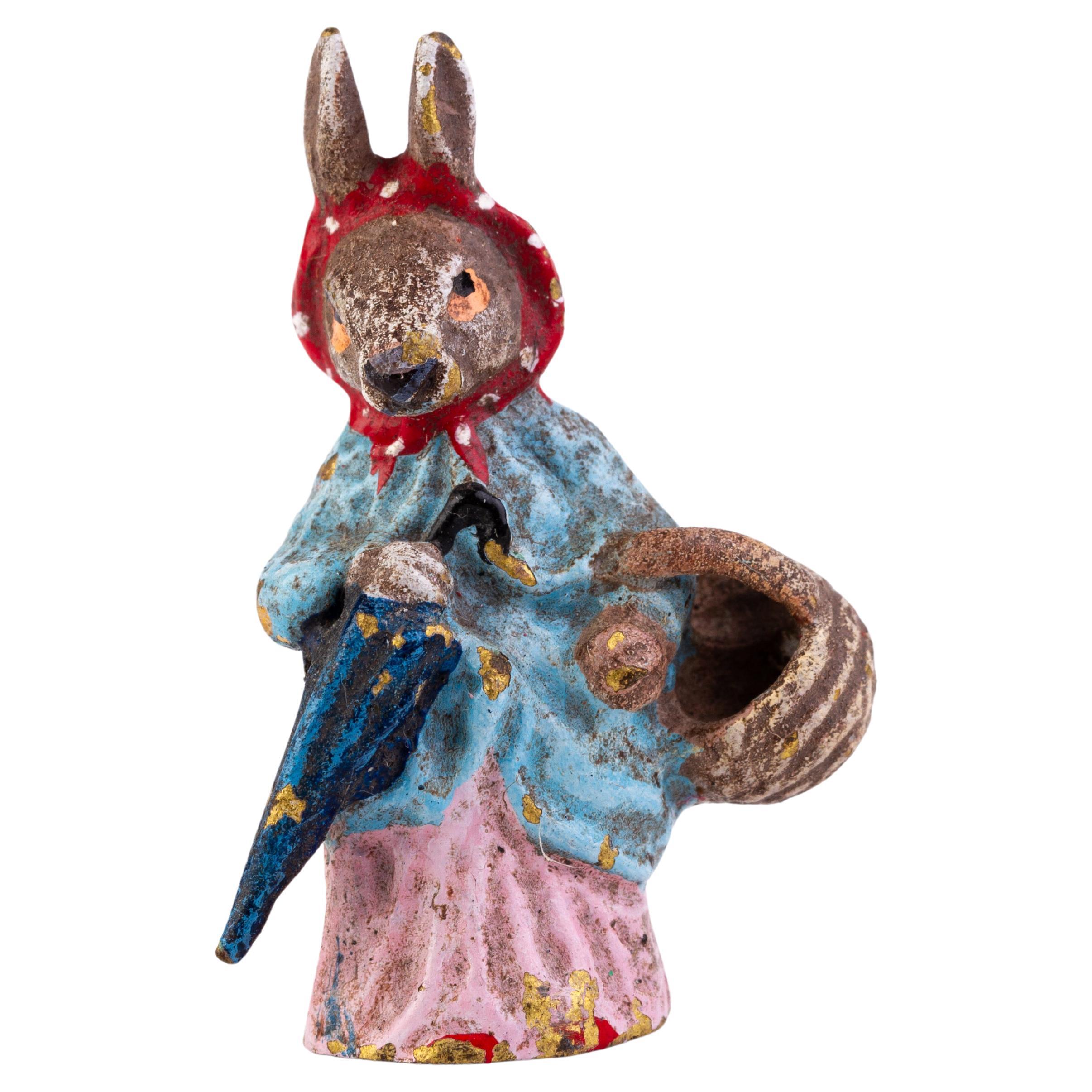 Bergman Style Austrian Cold Painted Bronze Sculpture Rabbit For Sale
