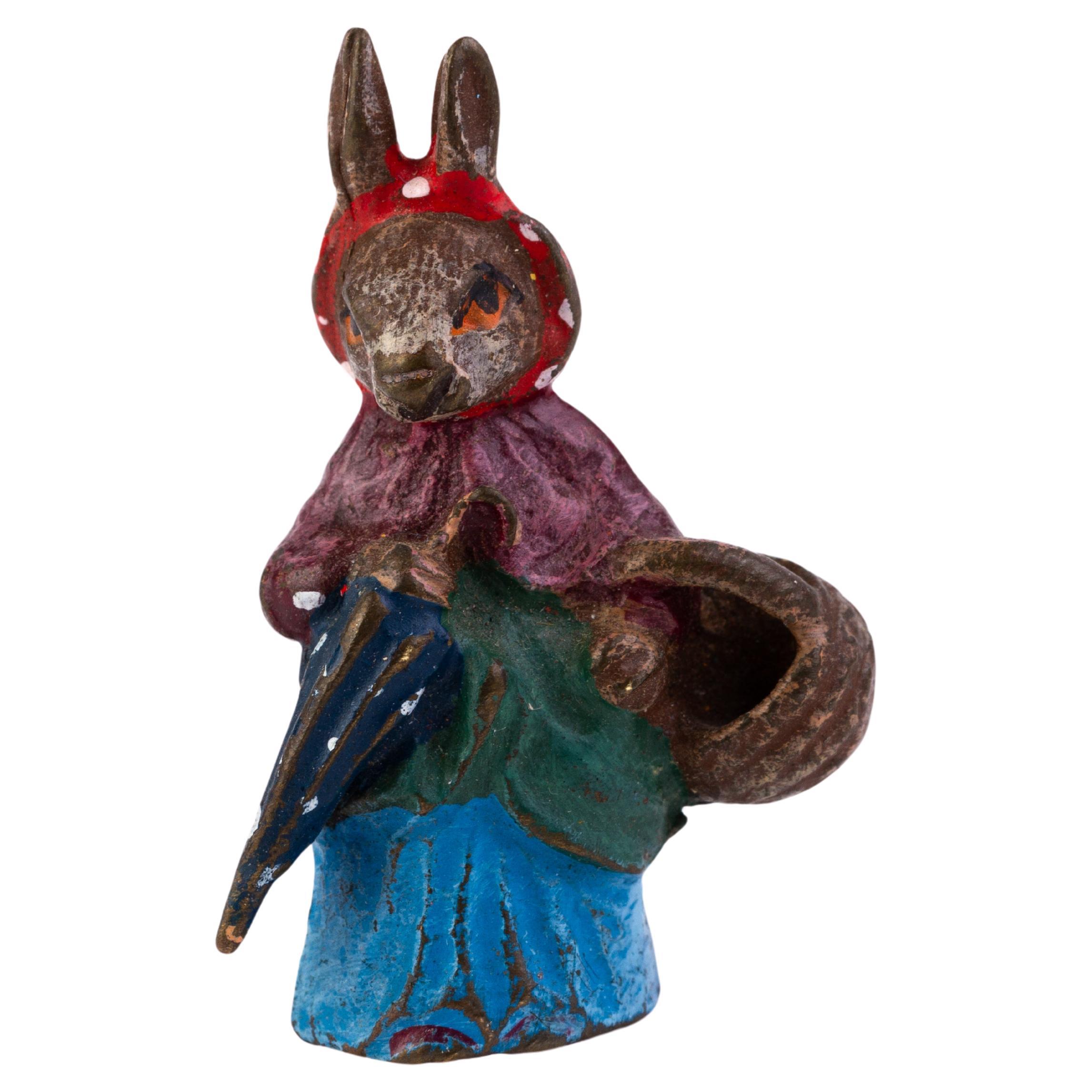 Bergman Style Austrian Cold Painted Bronze Sculpture Rabbit For Sale