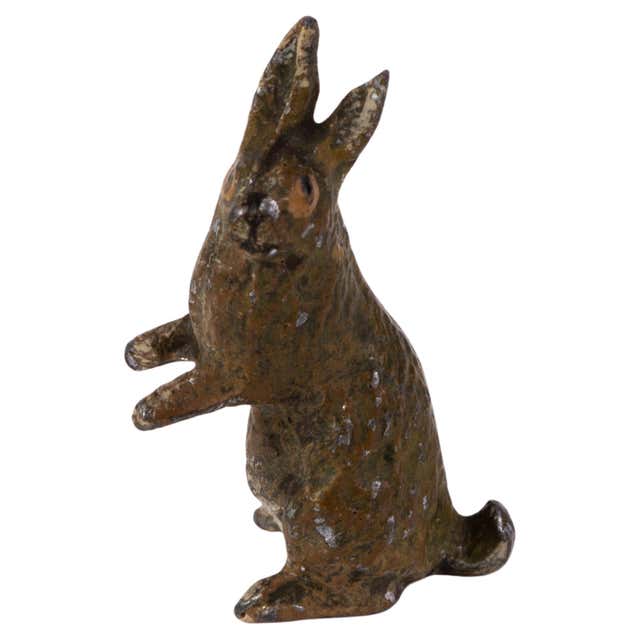 Cast Iron Rabbit Sculpture For Sale at 1stDibs