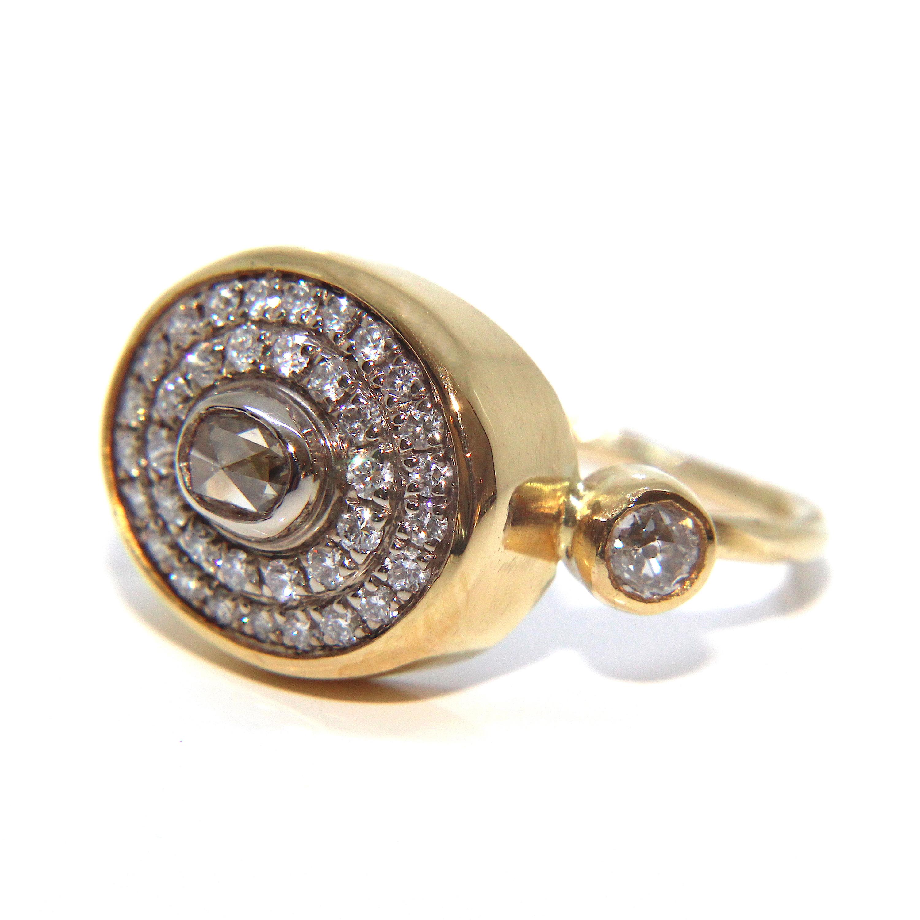 Bergsoe Oval Diamond 22 Karat Gold Ring For Sale 2