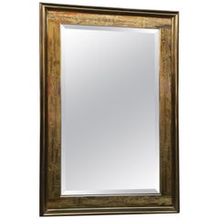 Berhard Rohne for Mastercraft Brass Mirror with Acid Etched Brutalist Design