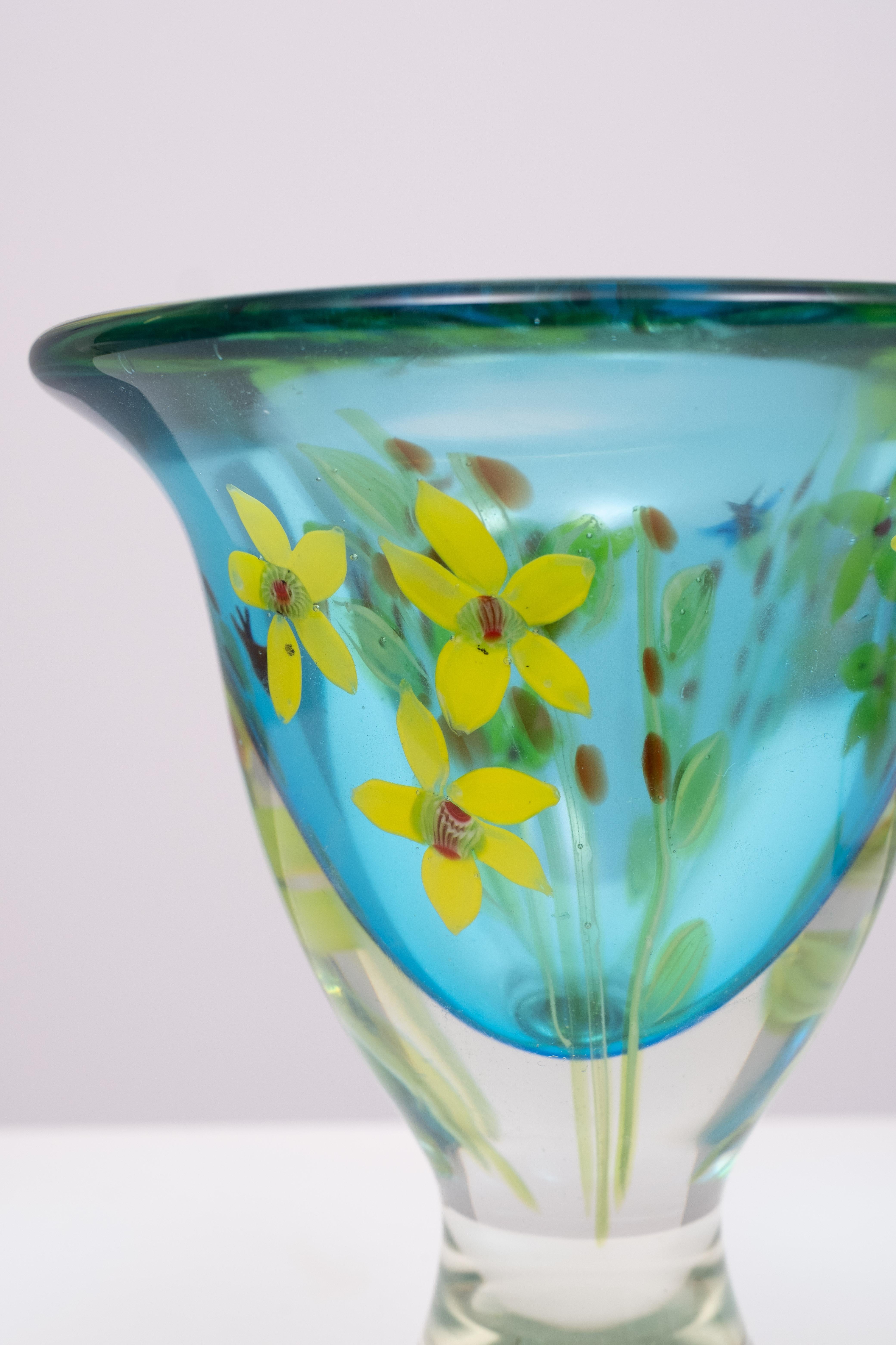 Mid-Century Modern Berit Johansson Art Glass Vase by Murano 1970s Sweden  For Sale