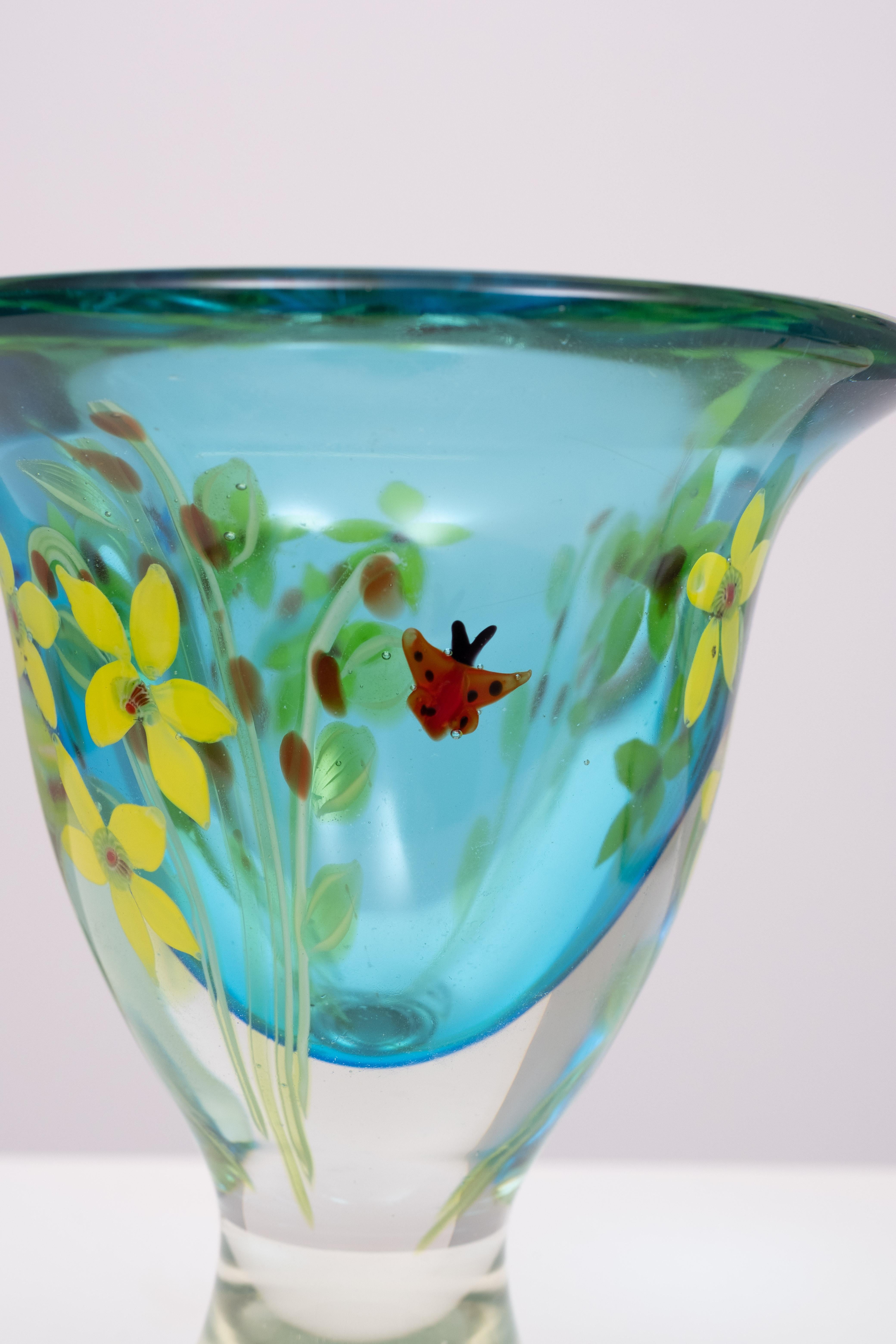 Late 20th Century Berit Johansson Art Glass Vase by Murano 1970s Sweden  For Sale