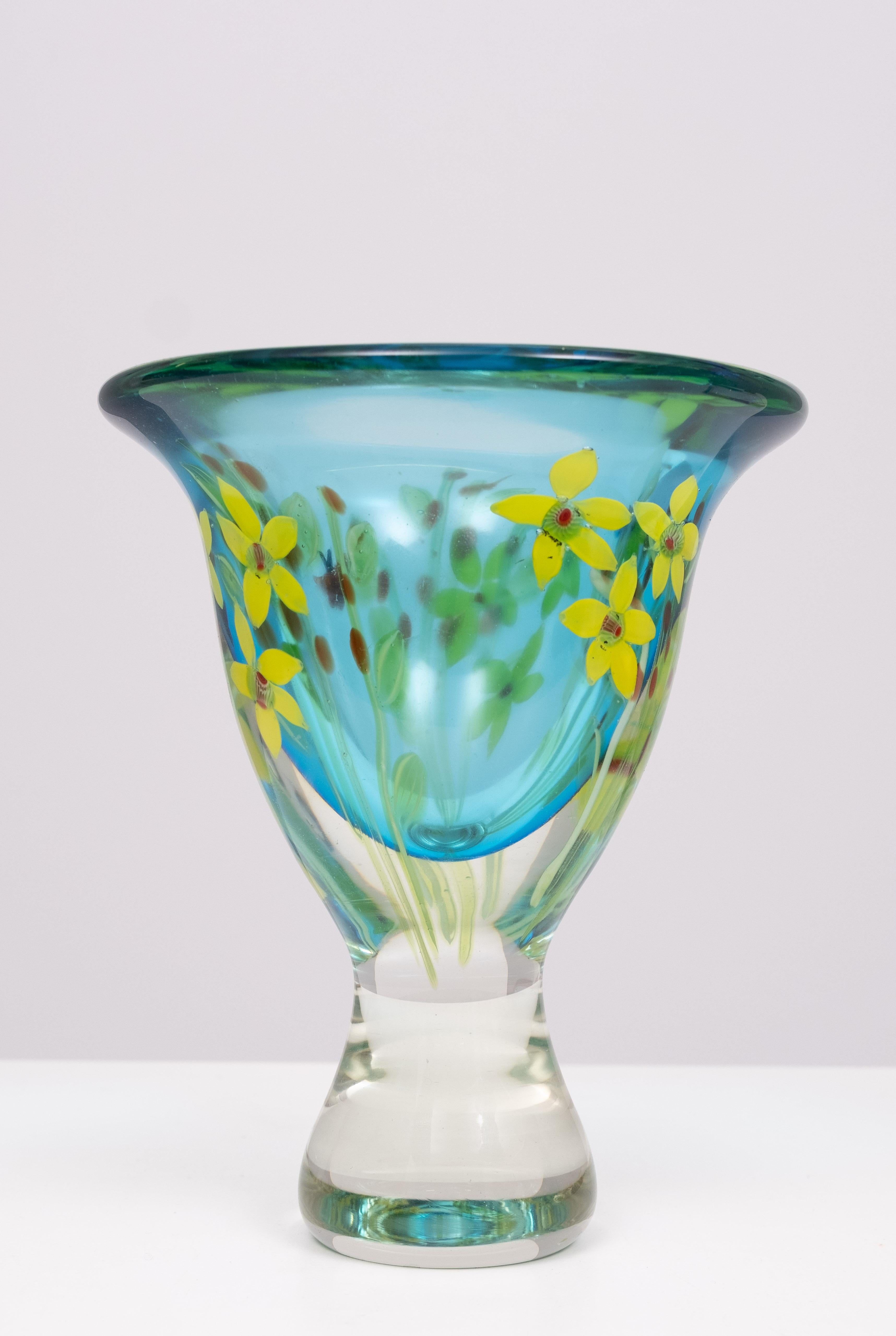 Berit Johansson Art Glass Vase by Murano 1970s Sweden  For Sale 1