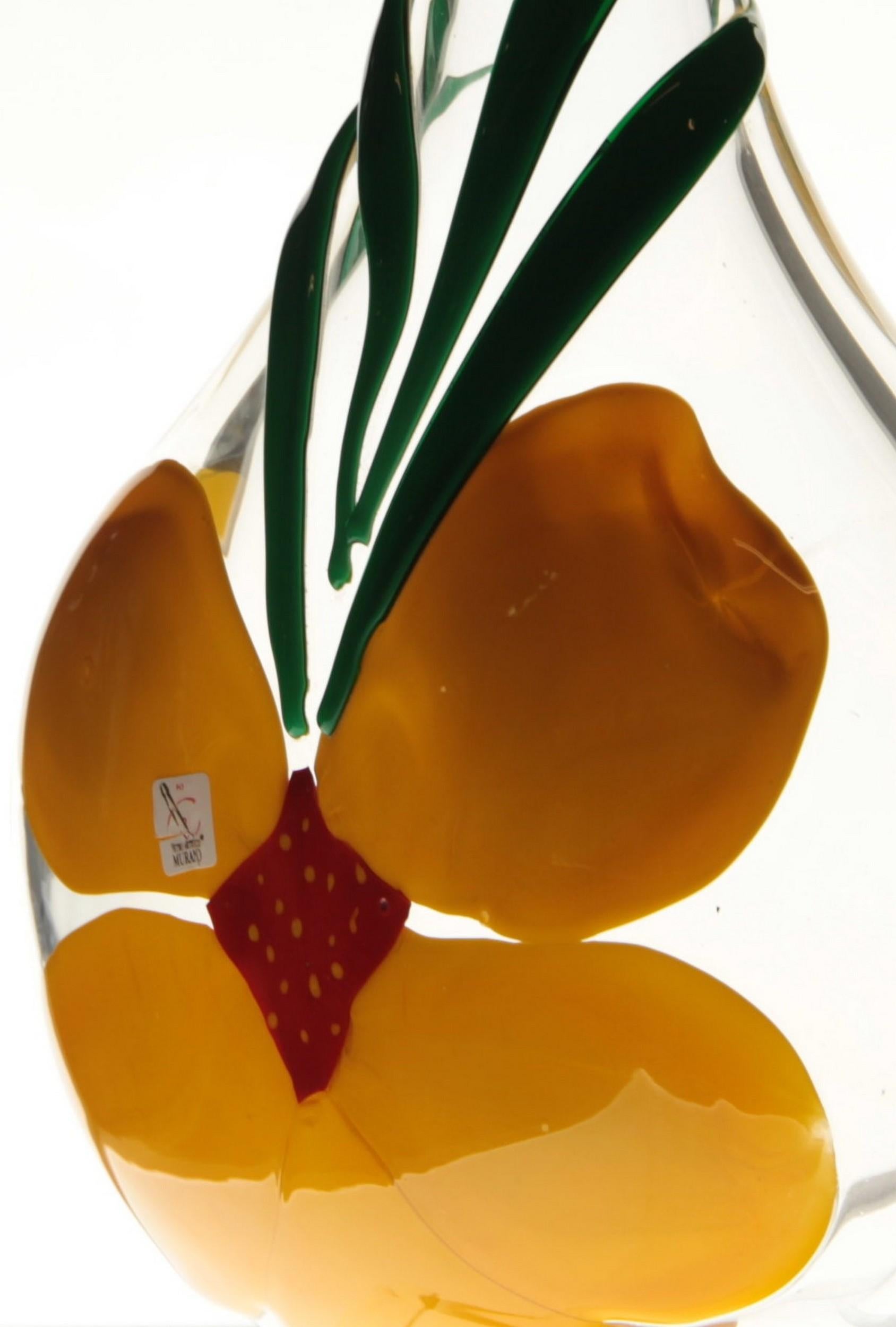 Berit Johansson for Pauly Murano Flask Monet's Giverny Nasturtium Beloved Flower 1