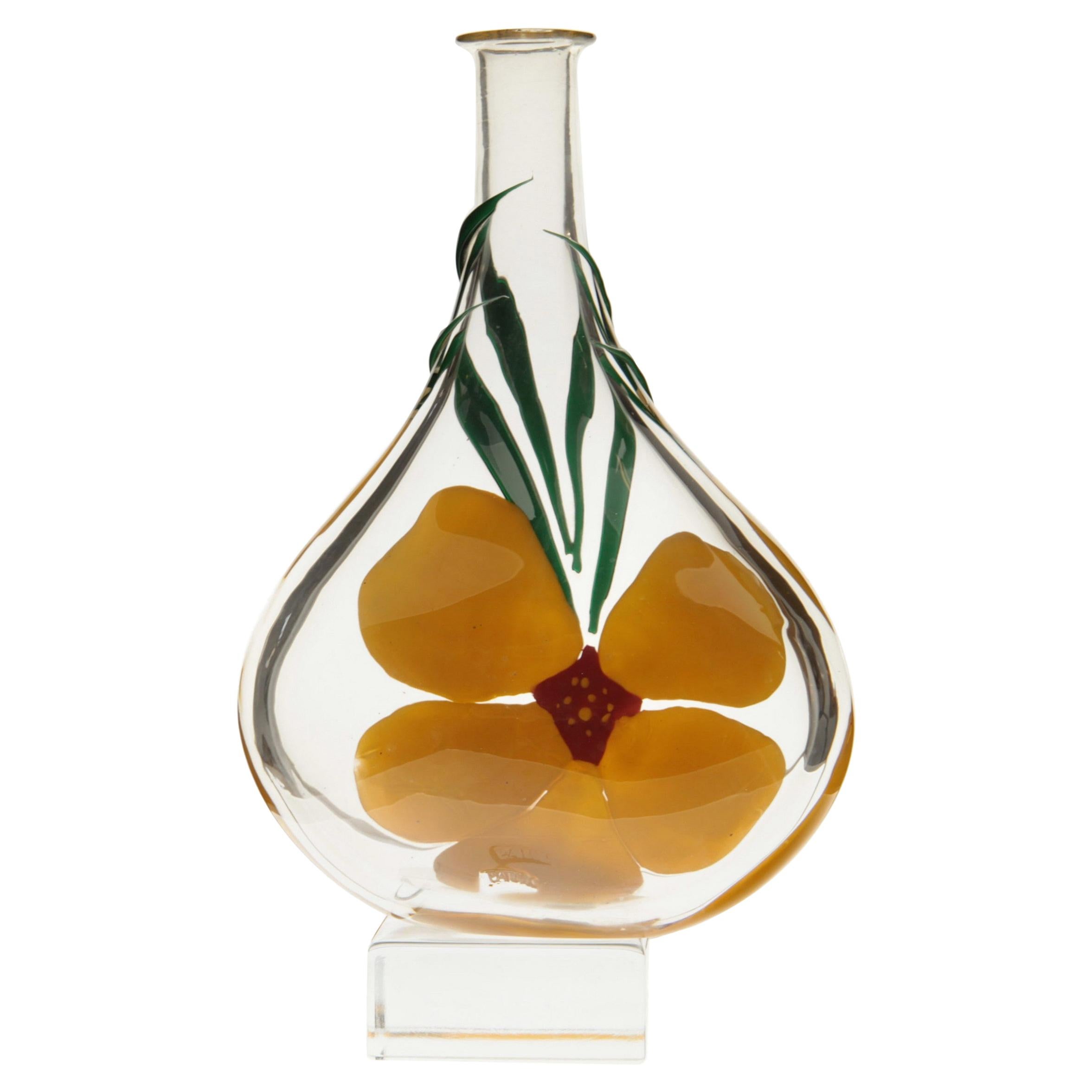 Berit Johansson for Pauly Murano Flask Monet's Giverny Nasturtium Beloved Flower