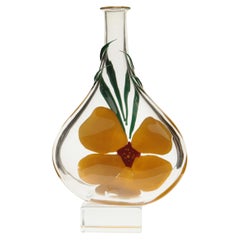 Vintage Berit Johansson for Pauly Murano Flask Monet's Giverny Nasturtium Beloved Flower