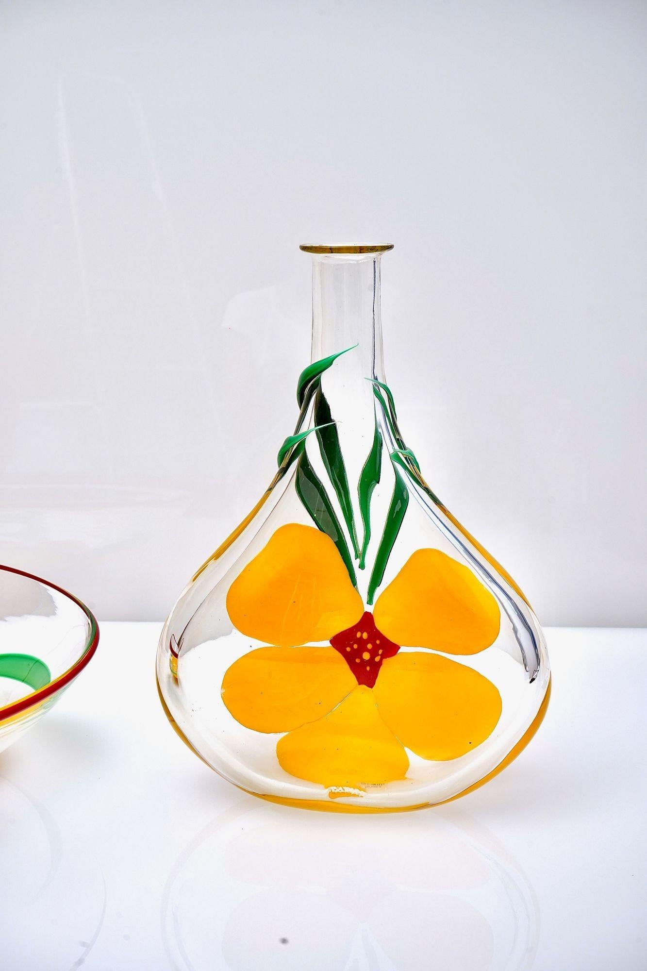 Berit Johansson para Pauly Jarrón y cuenco de Murano Diseño de capuchina en venta 4
