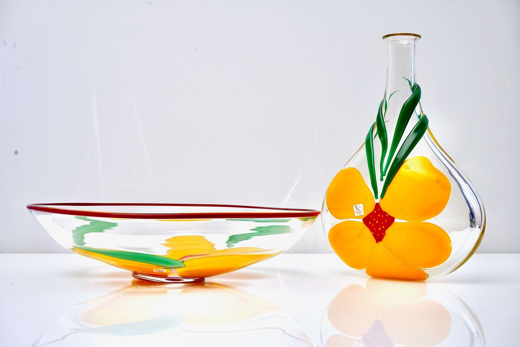 Berit Johansson para Pauly Jarrón y cuenco de Murano Diseño de capuchina en venta 8