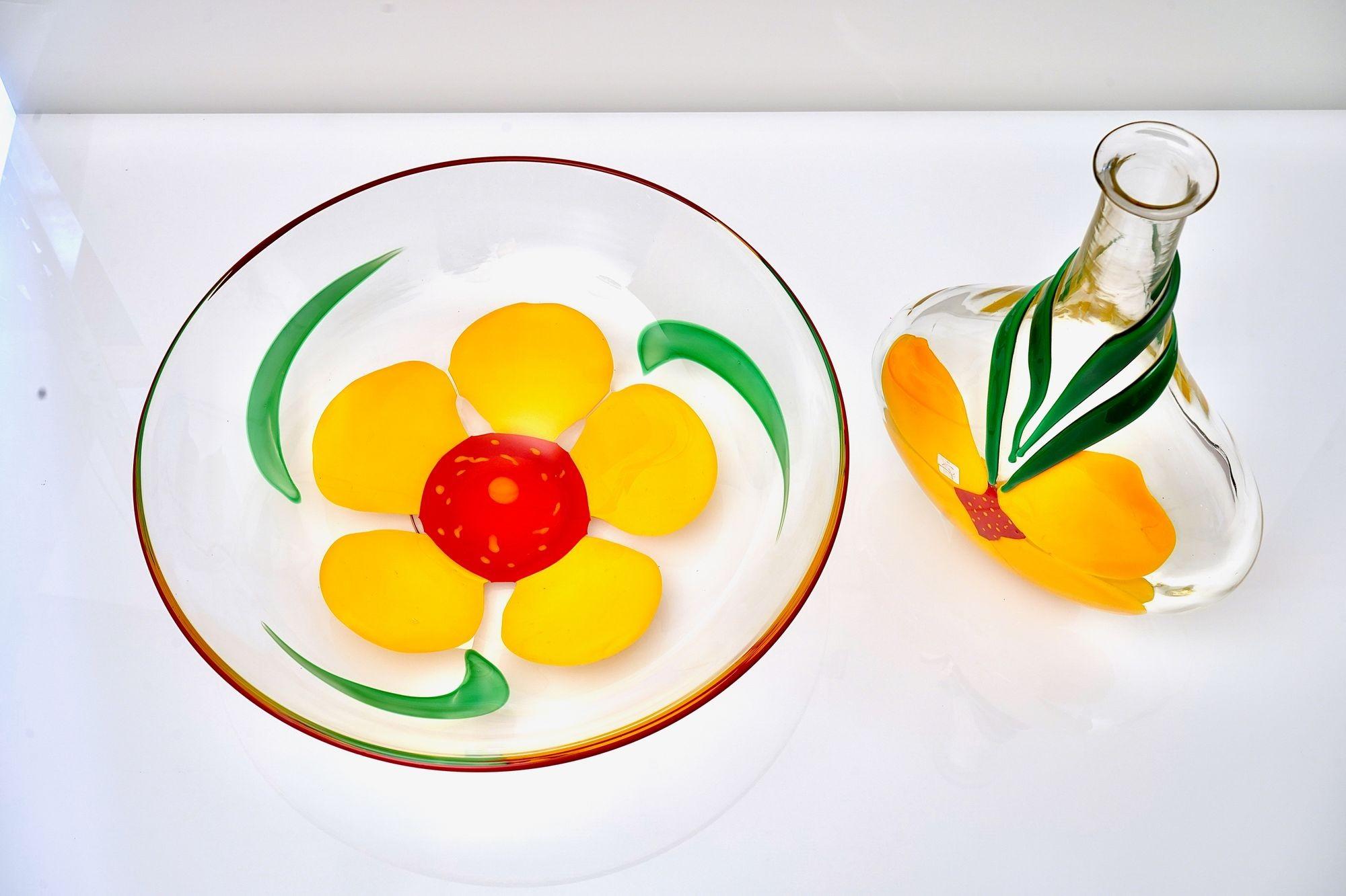 Berit Johansson para Pauly Jarrón y cuenco de Murano Diseño de capuchina en venta 9