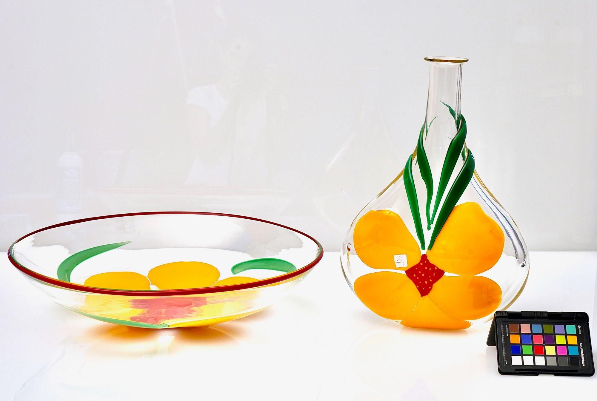 Berit Johansson para Pauly Jarrón y cuenco de Murano Diseño de capuchina Italiano en venta