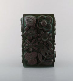 Berit Ternell for Upsala-Ekeby, Ceramic Vase with Flowers in Relief